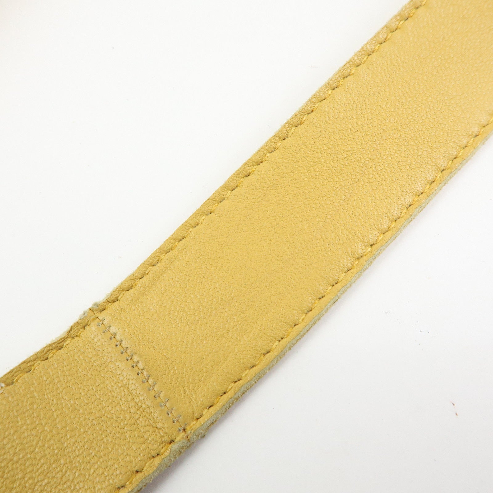 HERMES Clou de Selle Lamb Skin Shoulder Bag □Q Stamped Yellow