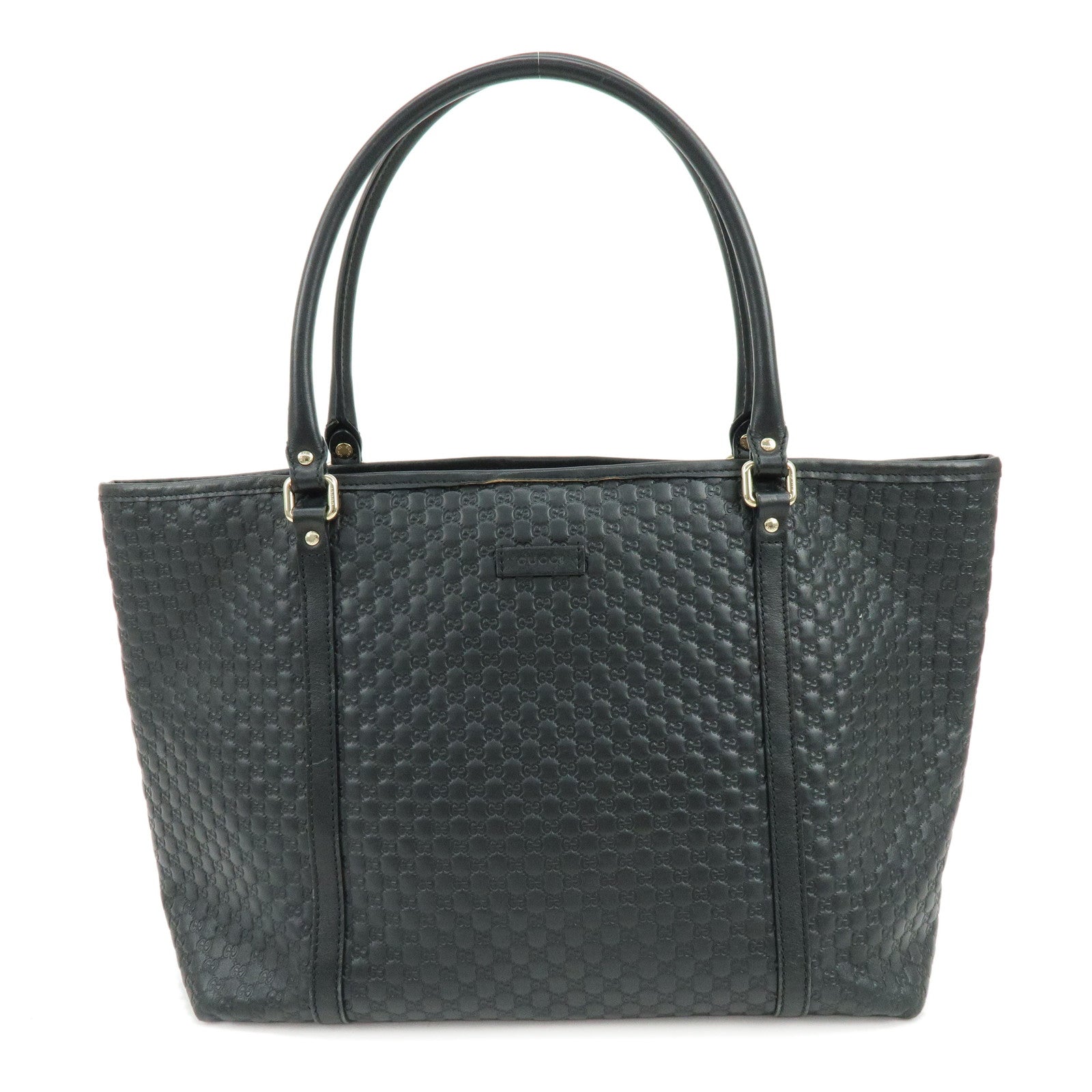 GUCCI Microguccissima Leather Tote Bag Shoulder Bag Black 449647