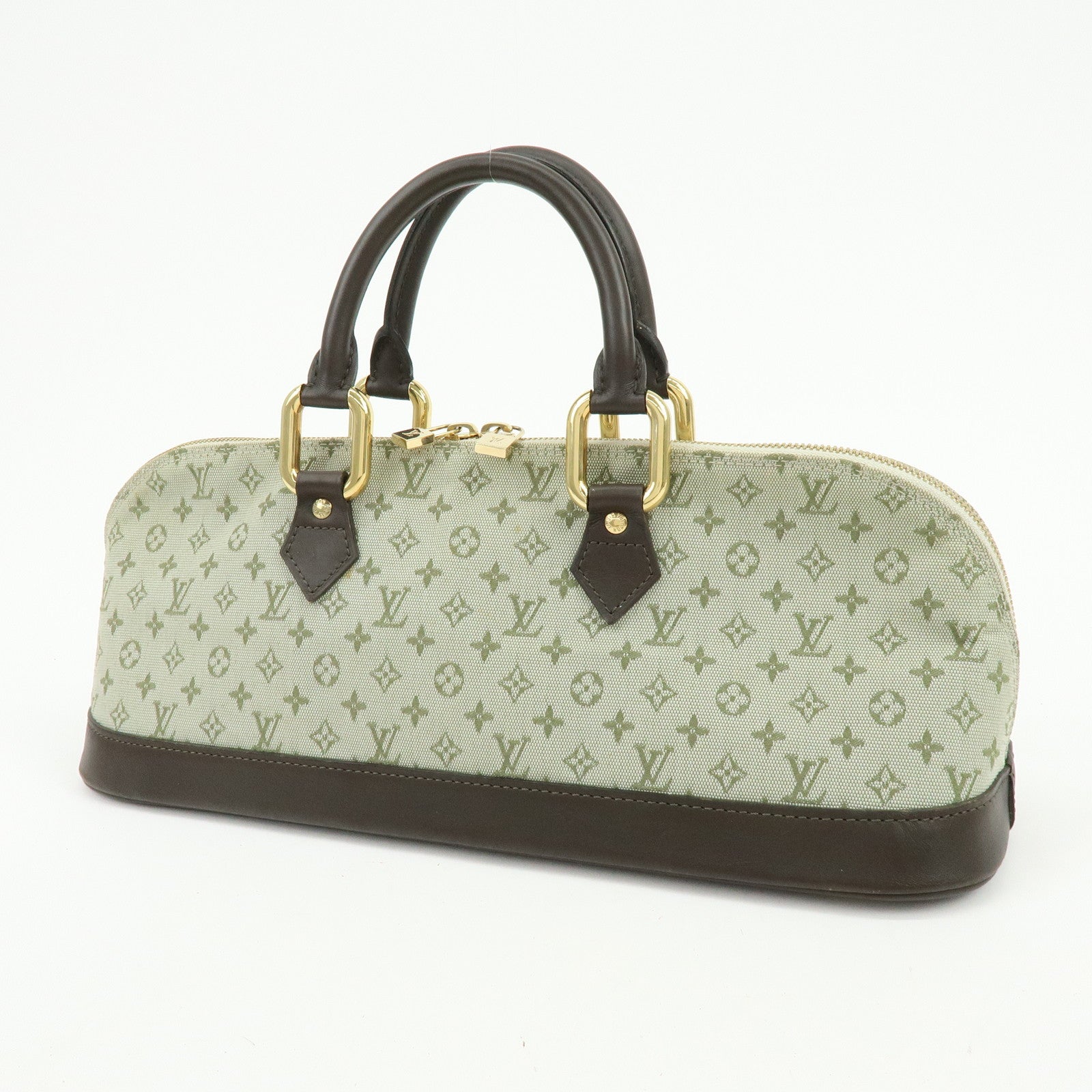 Louis Vuitton Monogram Mini Alma Long Hand Bag Khaki M92206