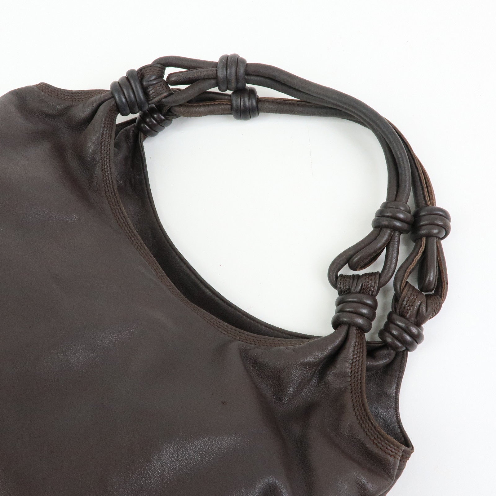 LOEWE Anagram Nappa Leather Shoulder Bag Tote Bag Brown