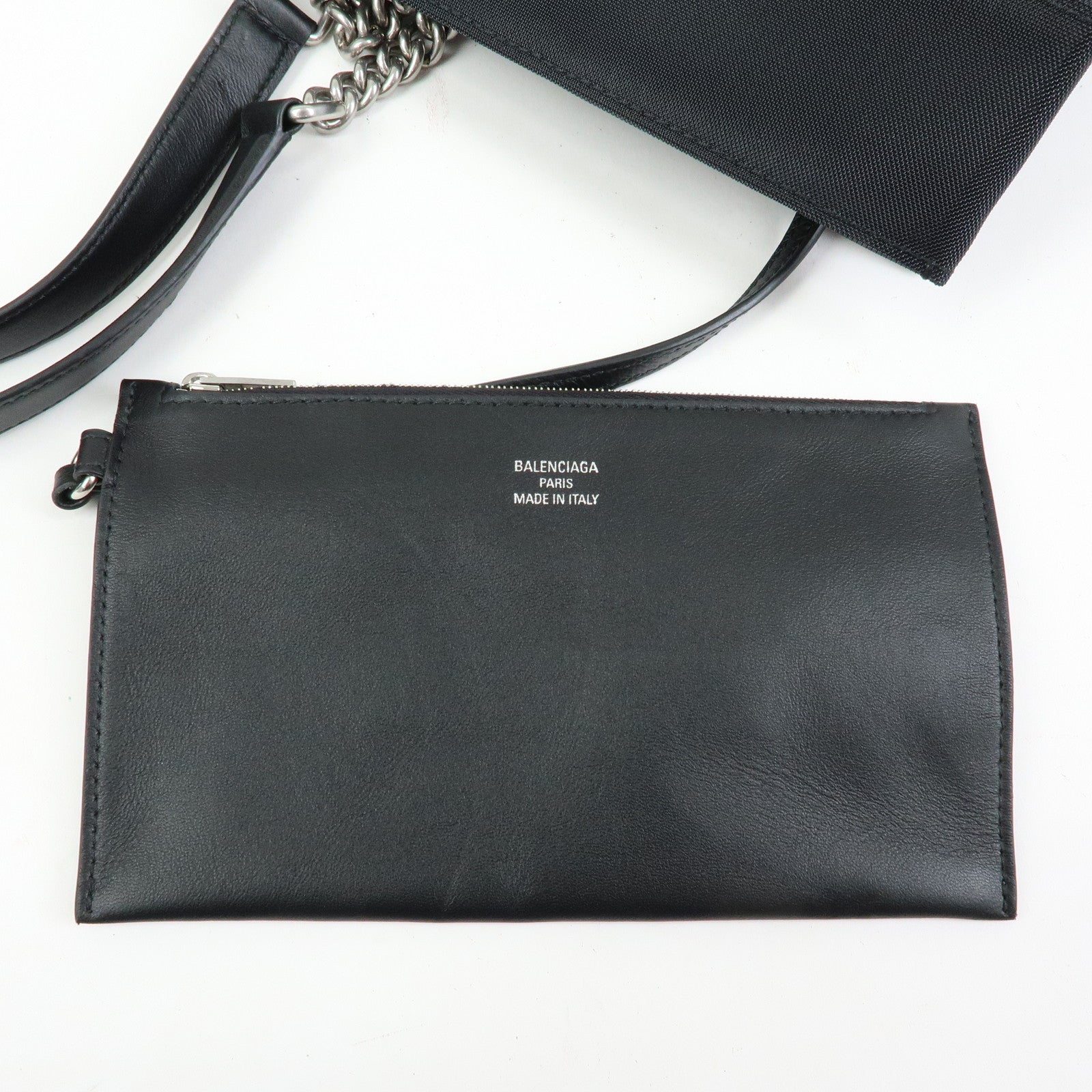 BALENCIAGA Duty Free Mesh Leather Tote Bag Shoulder Bag Black 535269