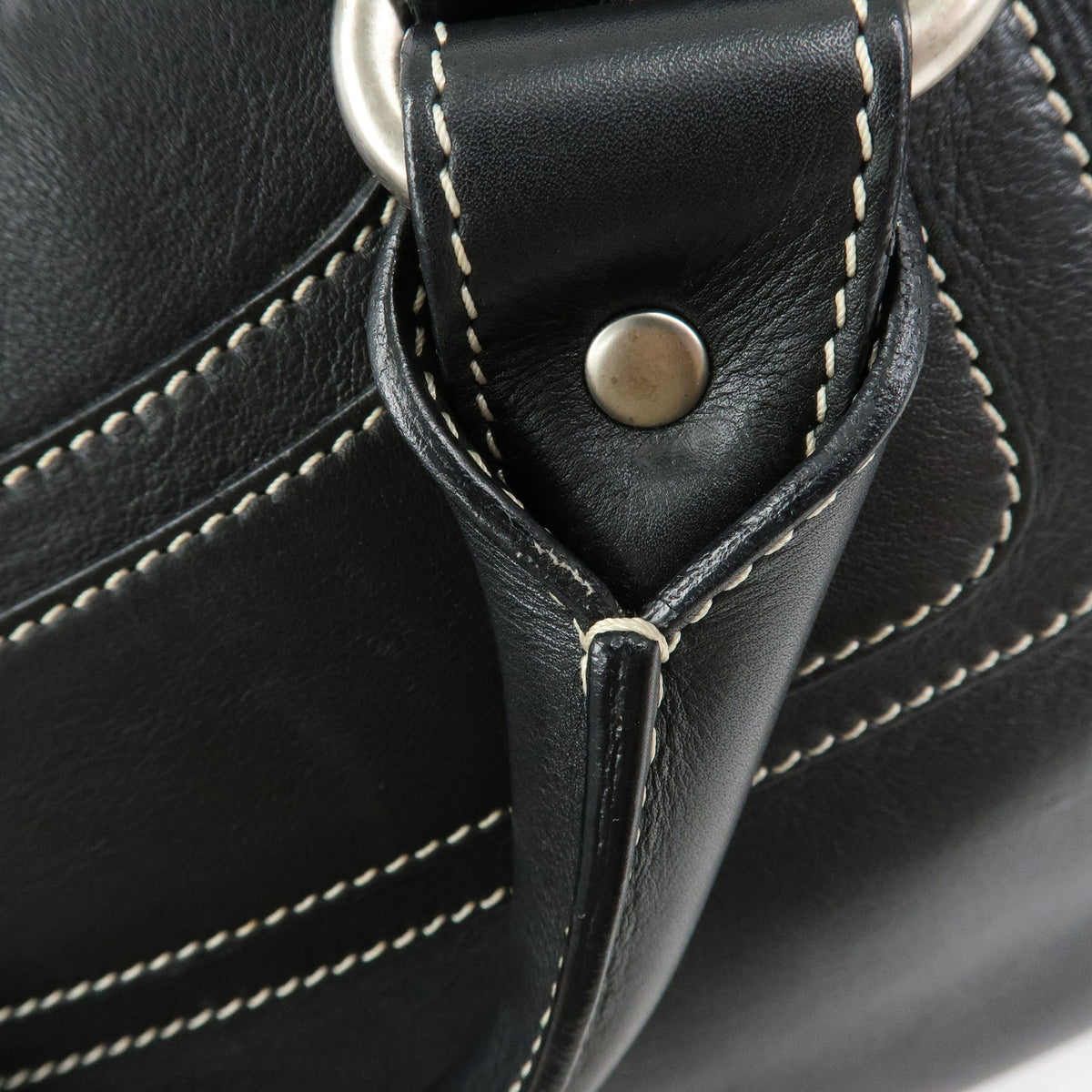 CELINE Leather Boogie Bag Hand Bag Black