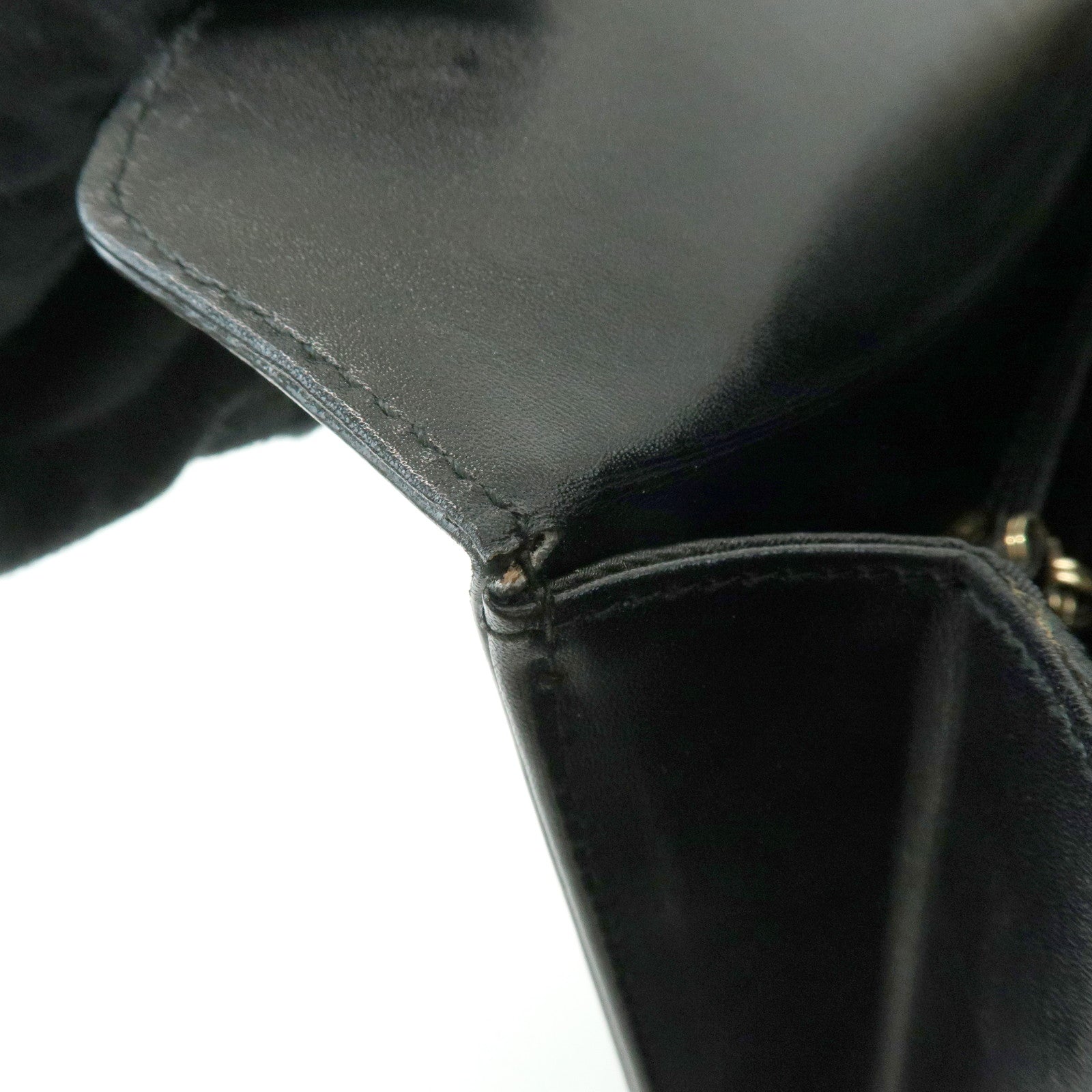 Ferragamo Gancini Leather Shoulder Bag Hand Bag Black