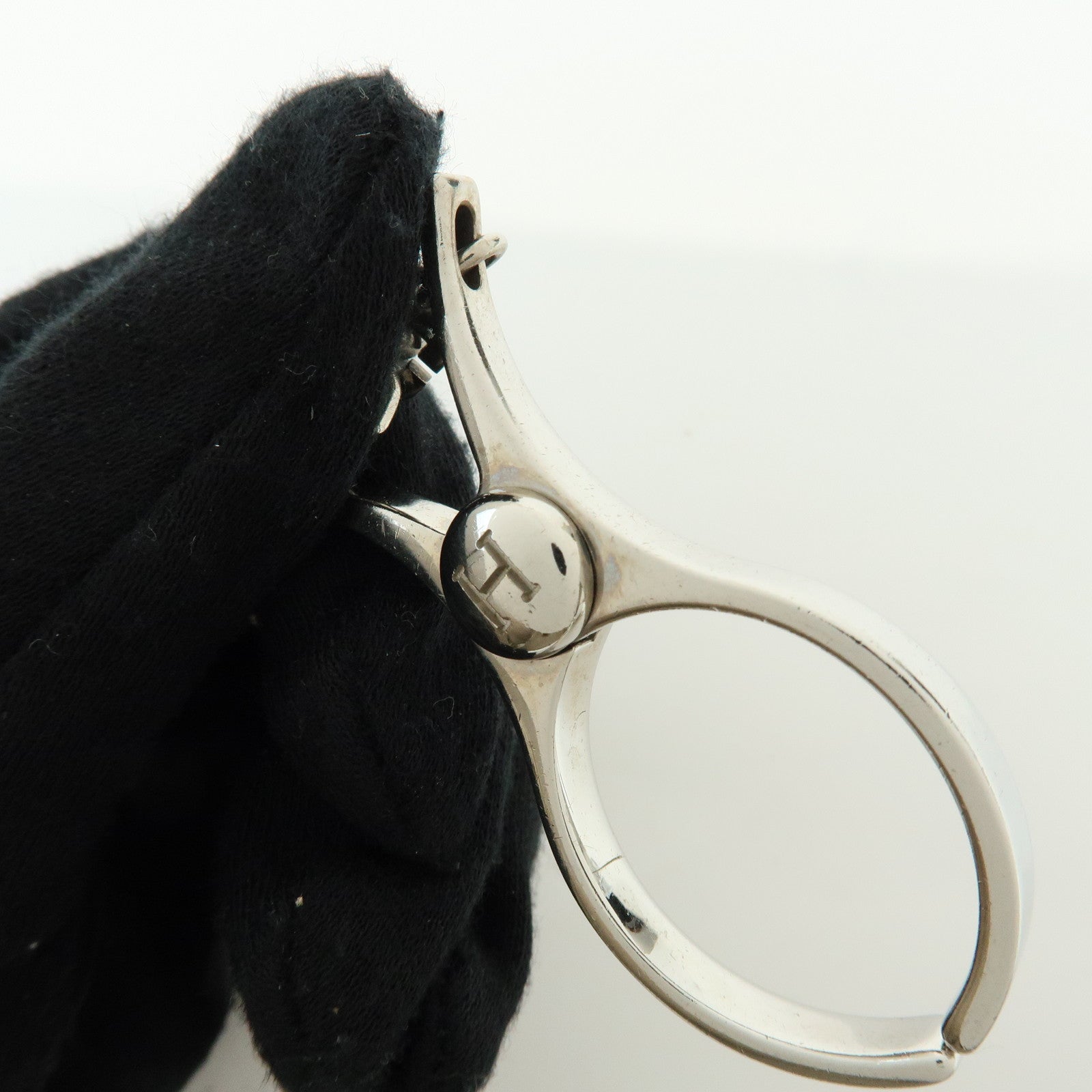 HERMES Filou Metal Glove Clip Glove Holder Palladium Silver
