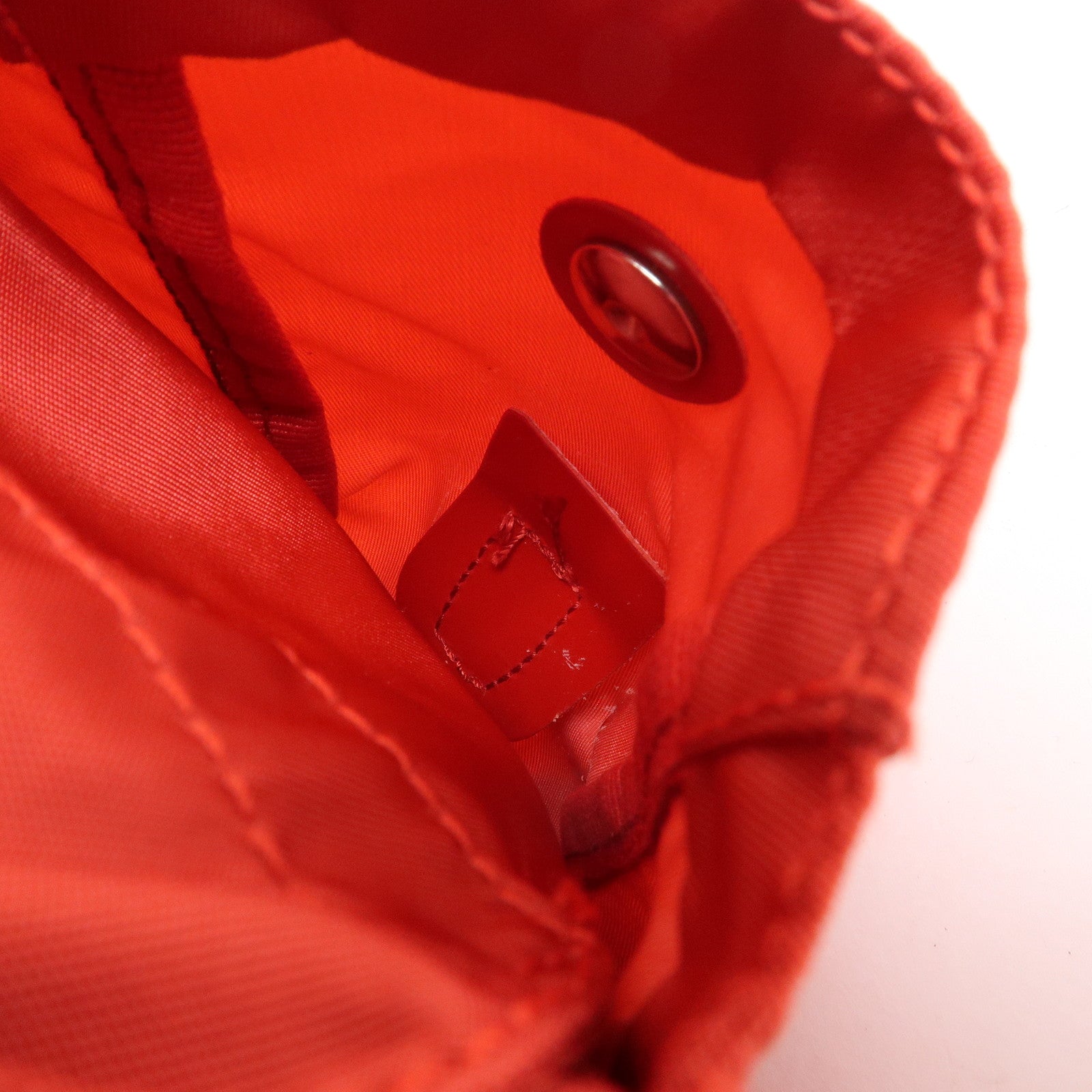PRADA Triangle Logo Nylon Leather Backpack Rucksuck Red