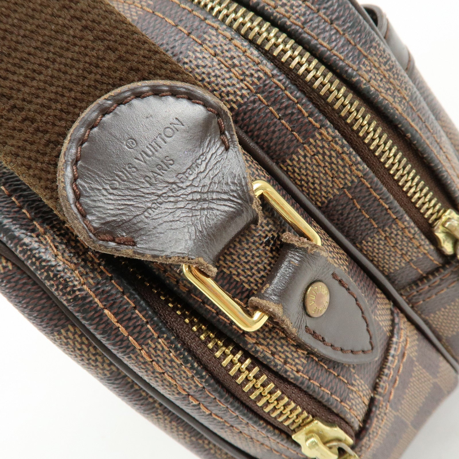 Louis Vuitton Damier Ebene Reporter PM SPO Shoulder Bag Brown M45253
