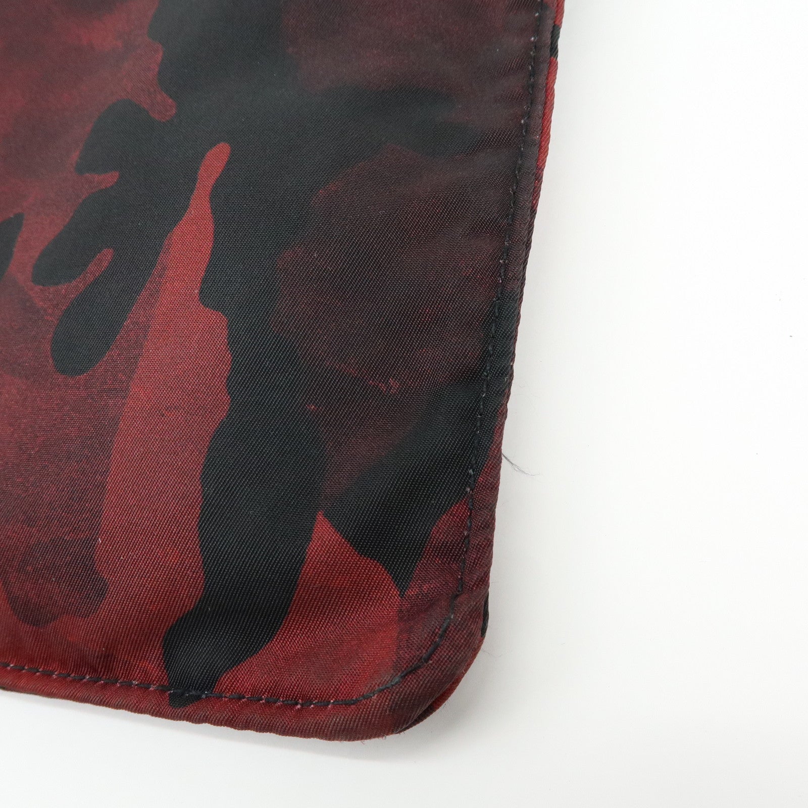 PRADA Triangle Logo Nylon Shoulder Crossbody Bag Camouflage Red BT0978