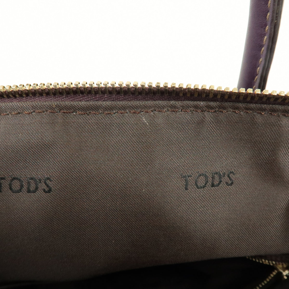 TOD'S Logo Leather 2Way Bag Shoulder Bag Purple