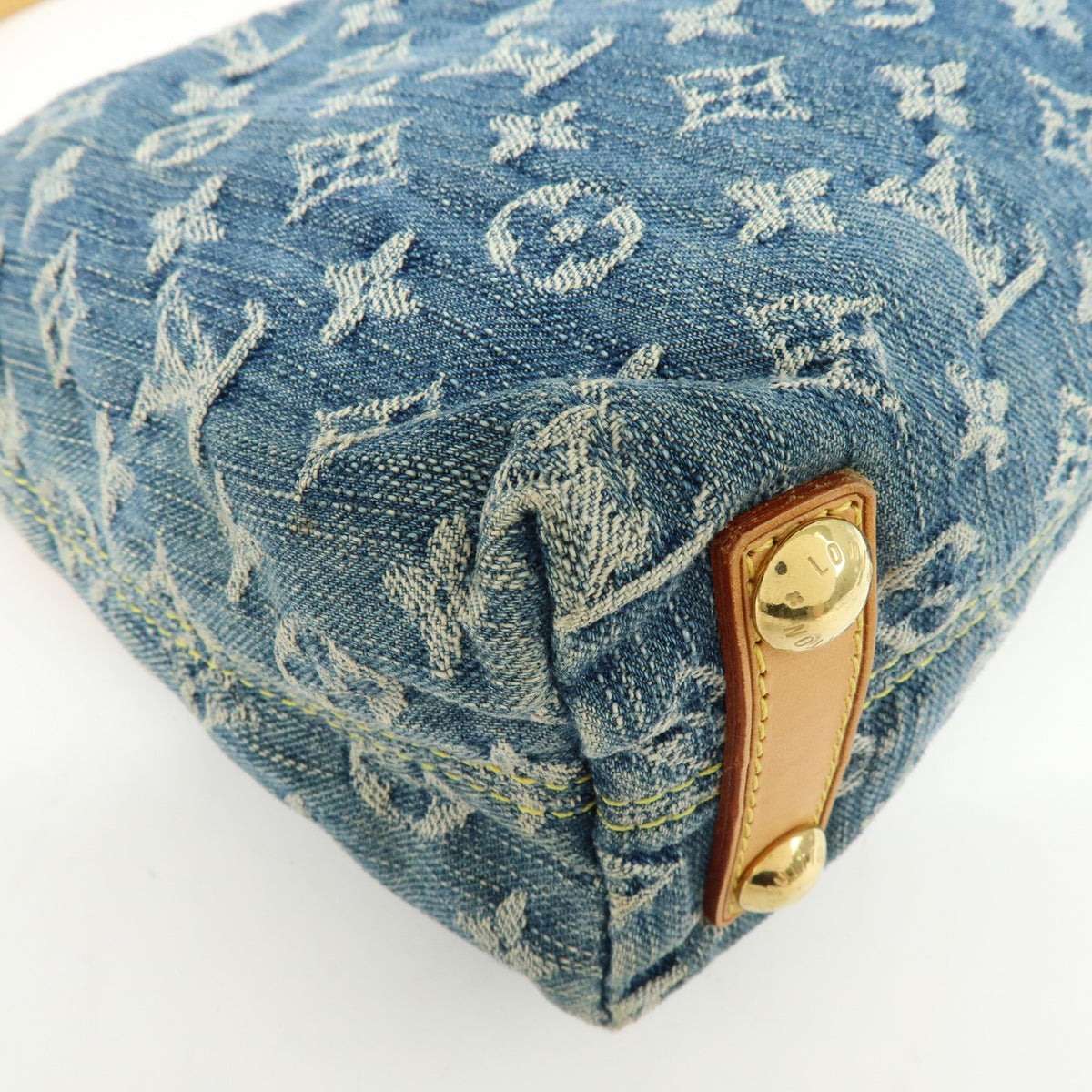 Louis Vuitton Monogram Denim Baggy PM 2Way Bag Shoulder Bag Blue M95049