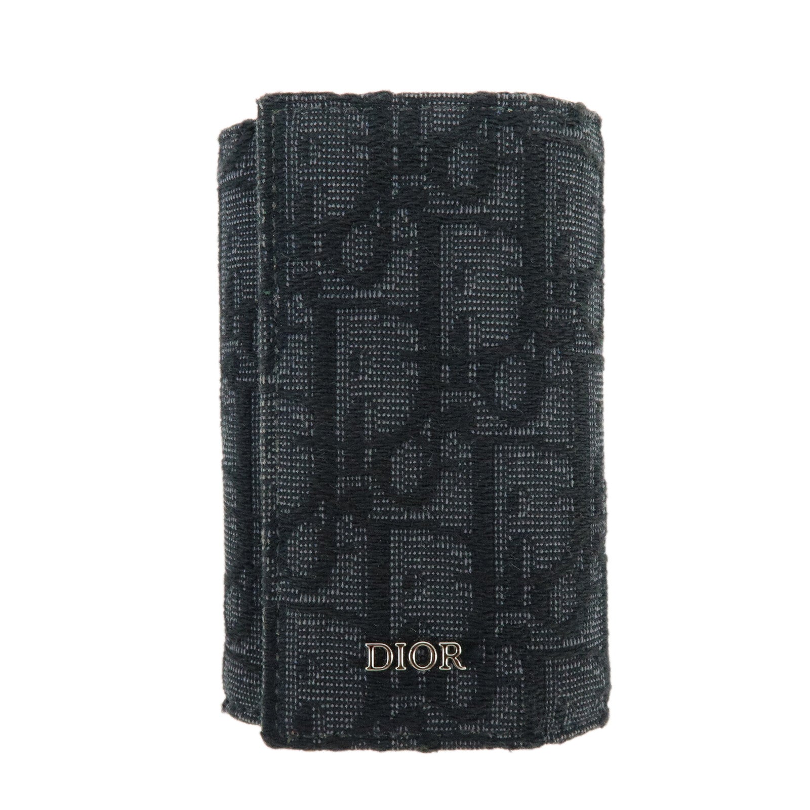 Christian Dior Oblique Canvas Leather 6 Rings Key Case Black