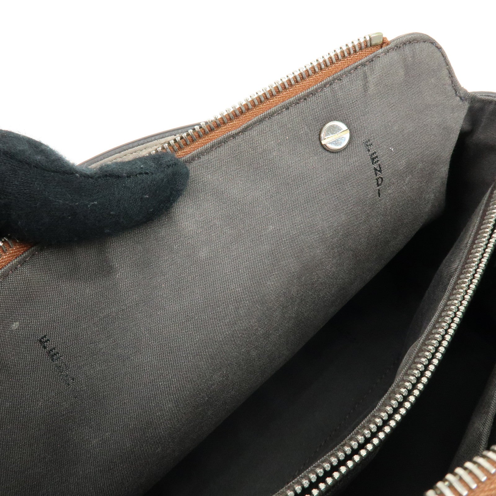 FENDI By The Way Medium Leather 2Way Hand Shoulder Bag Navy 8BL124