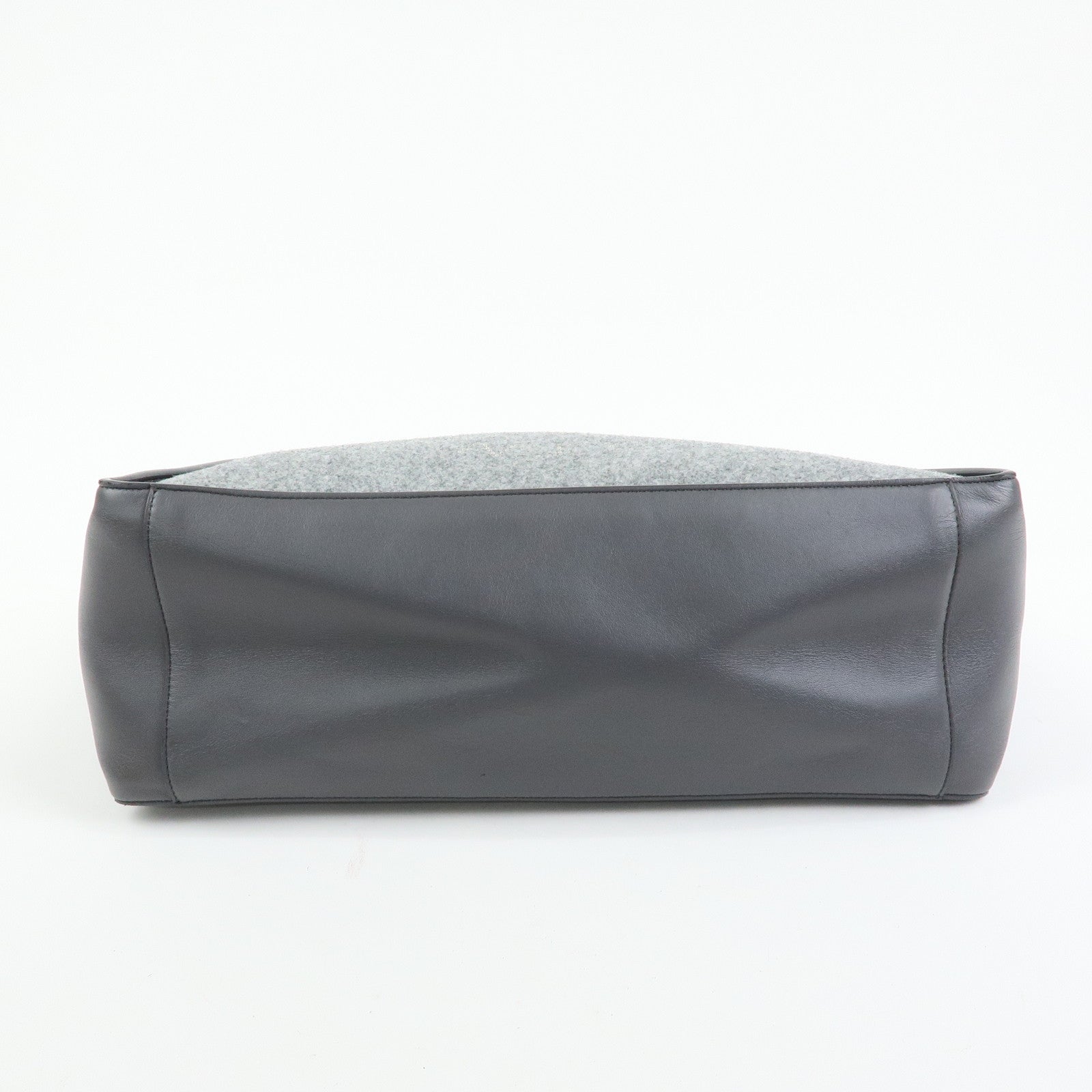 STELLA MCCARTNEY Felt Faux Leather Tote Bag Shoulder Bag Gray