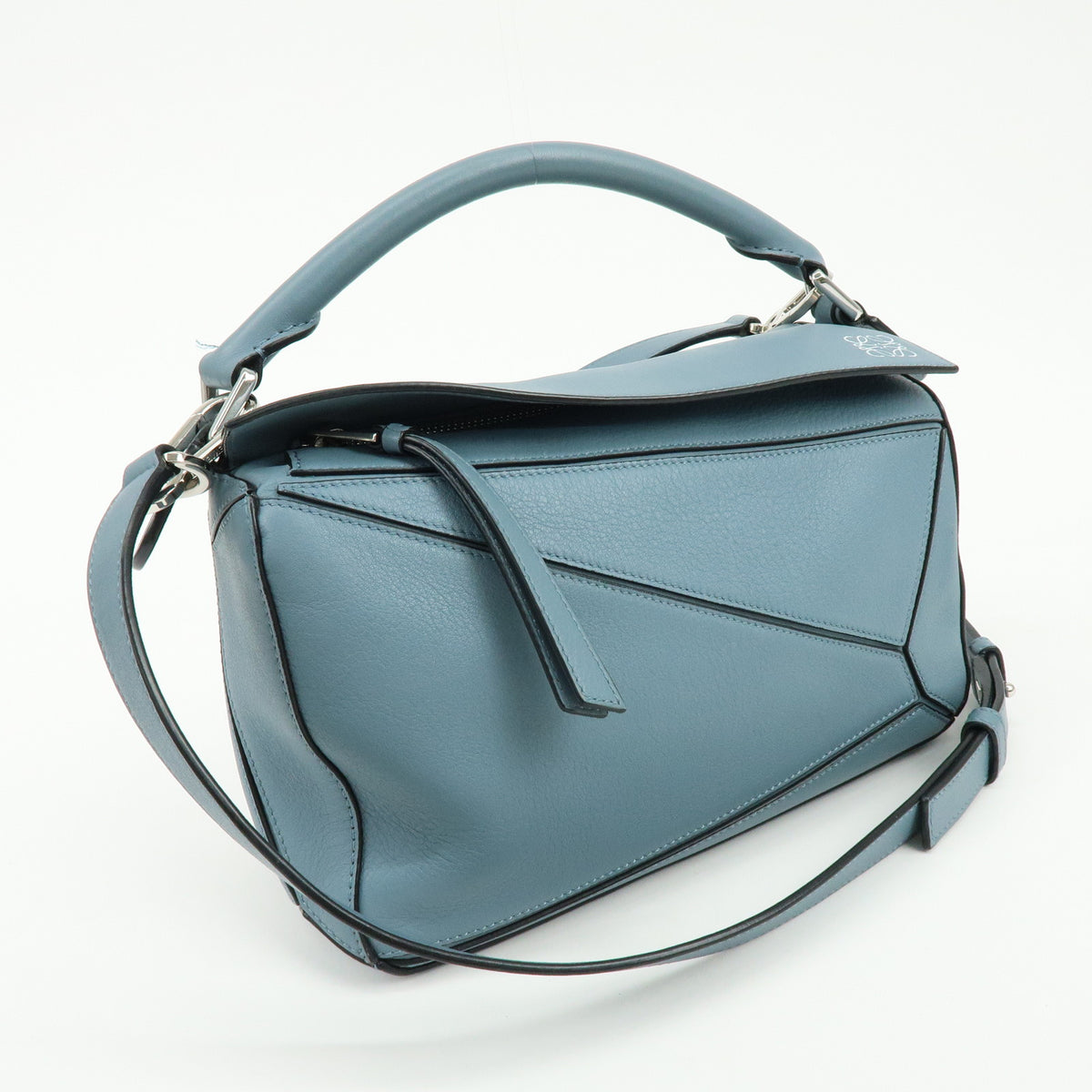 LOEWE Anagram Puzzle Bag Leather 2Way Bag Hand Shoulder Bag Light Blue