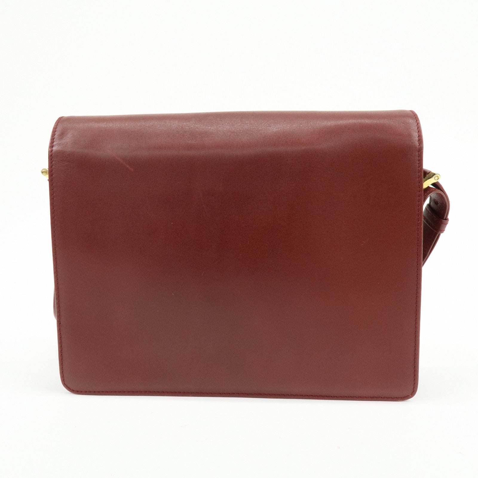 Cartier Must de Cartier Leather Double Flap Shoulder Bag Boudreaux