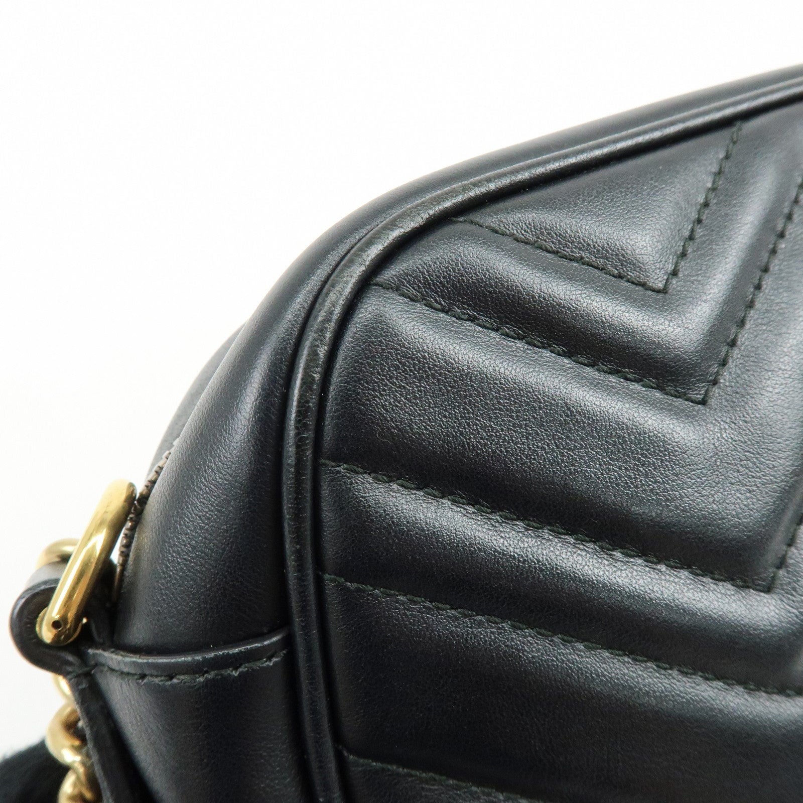 GUCCI GG Marmont Leather Shoulder Bag Crossbody Bag Black 447632