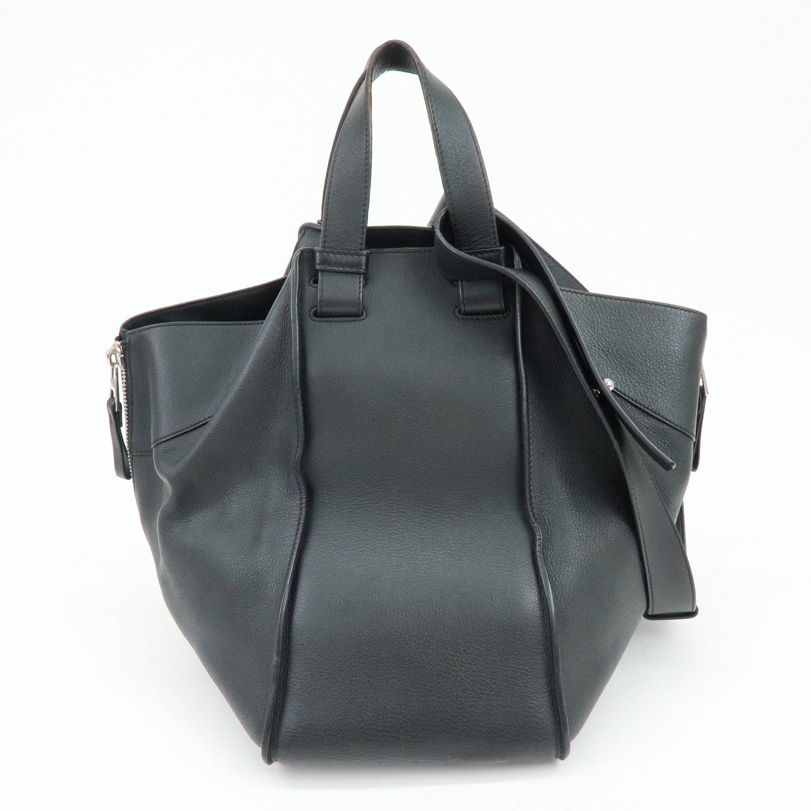 LOEWE Anagram Hammock Medium Leather Shoulder Crossbody Bag Black