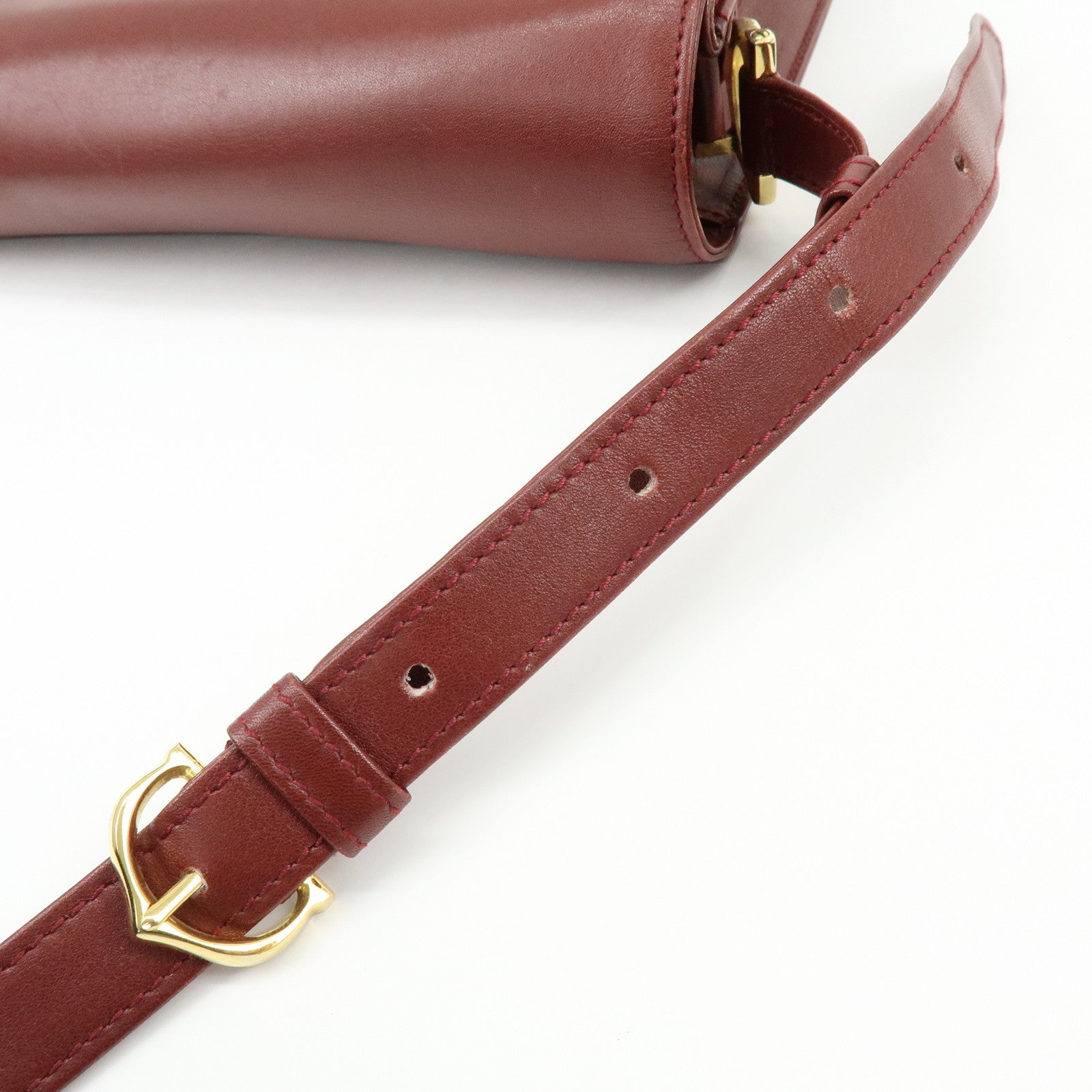 Cartier Must de Cartier Leather Double Flap Shoulder Bag Boudreaux