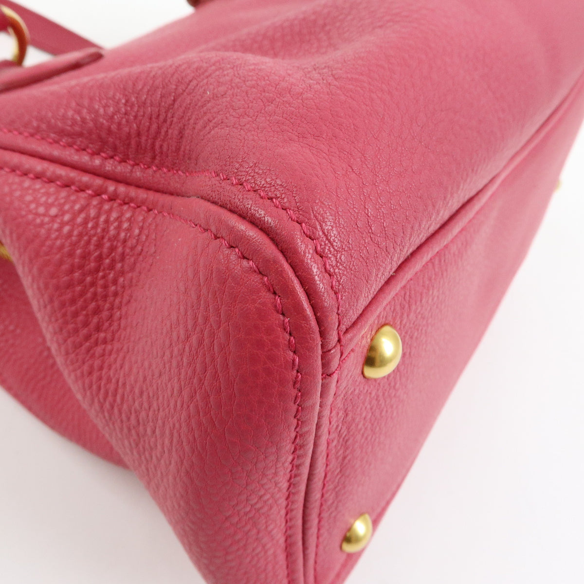 MIU MIU Vitello Caribu Leather 2Way Shoulder Bag Pink RN0757