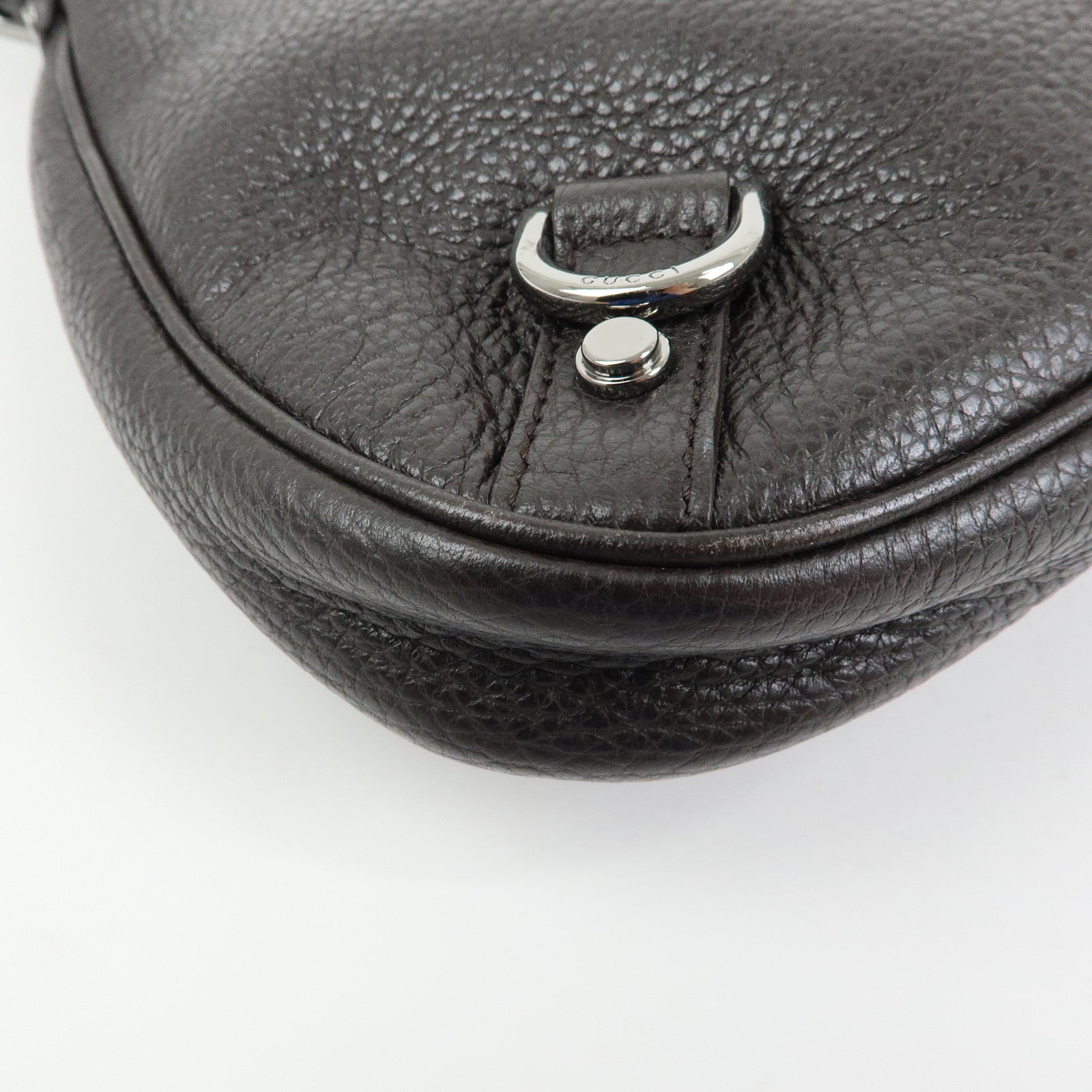 GUCCI Abbey Leather Shoulder Bag Hand Bag Black Silver 268637