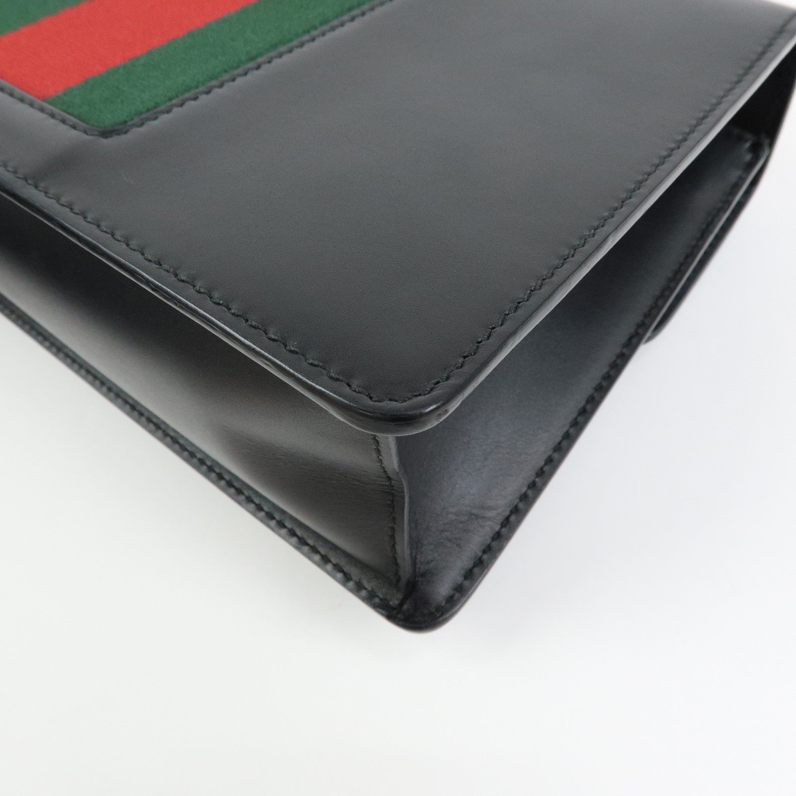 Gucci Sylvie Sherry Leather Shoulder Bag Crossbody Bag Black 421882