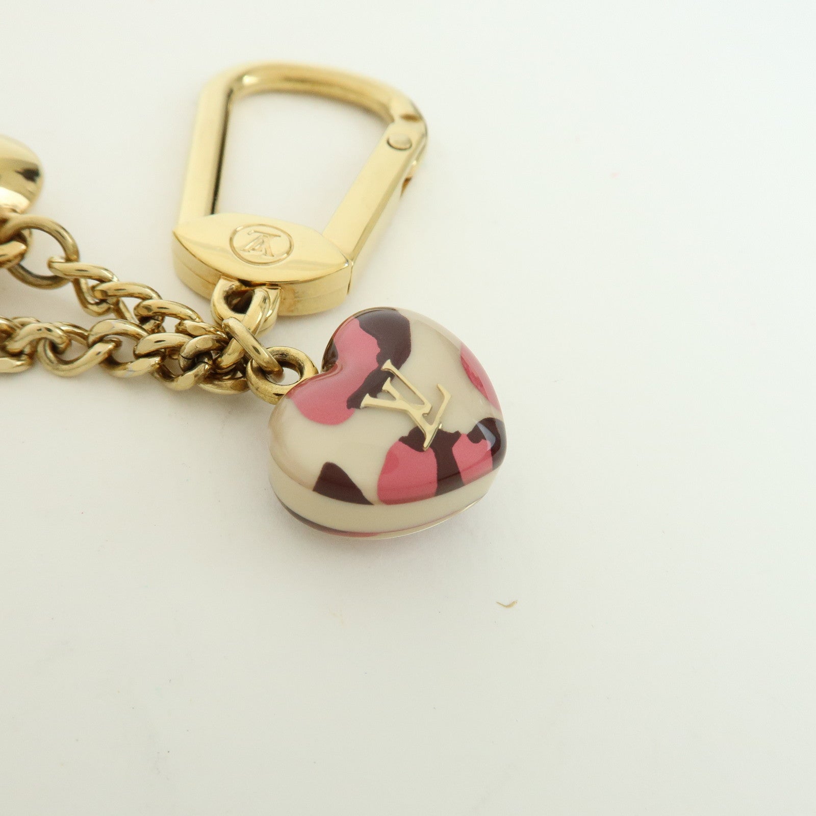 Louis Vuitton Porte Cles Leopard Bag Charm Blanc Corail M66263