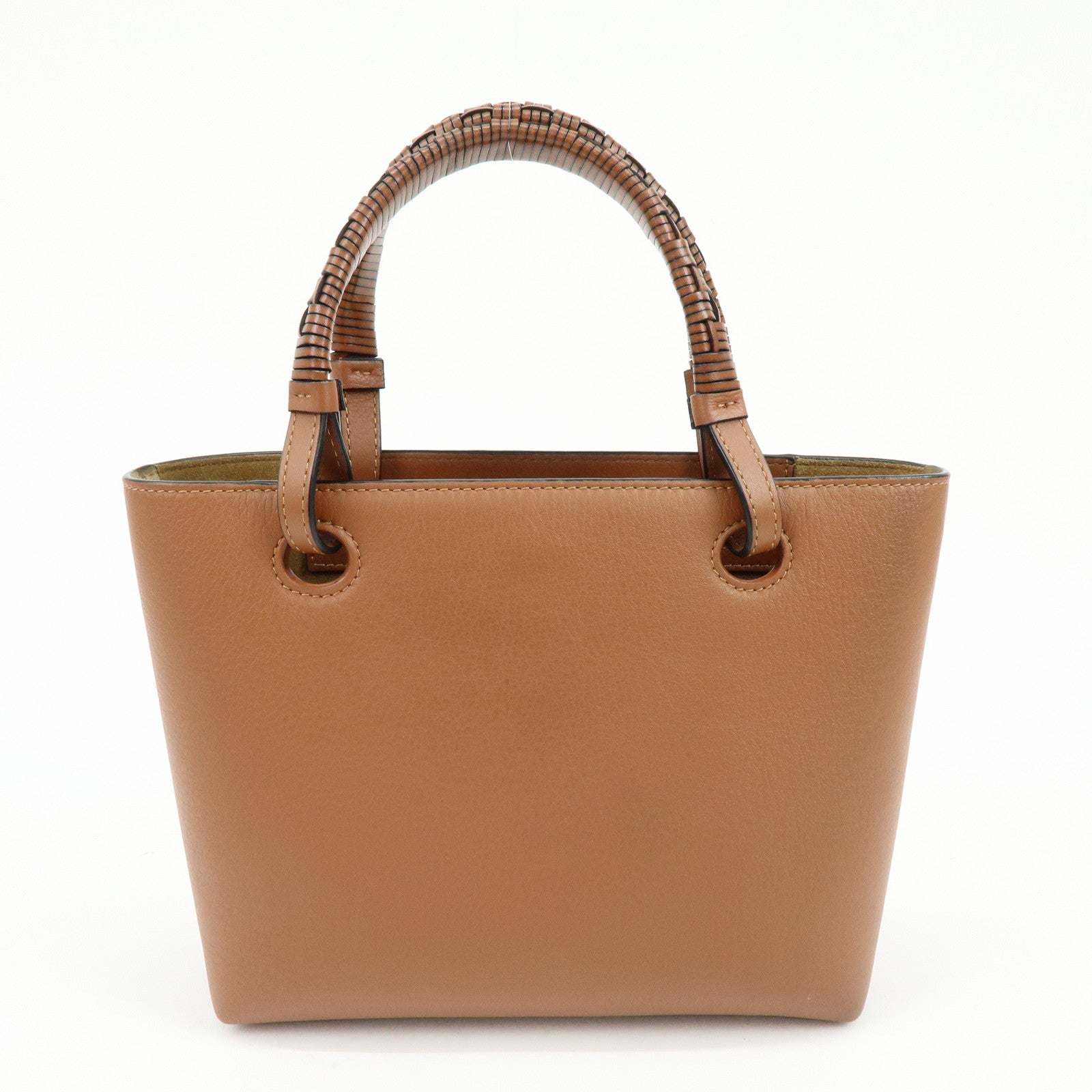 LOEWE Anagram Calf Leather 2Way Bag Hand Bag Shoulder Bag Brown