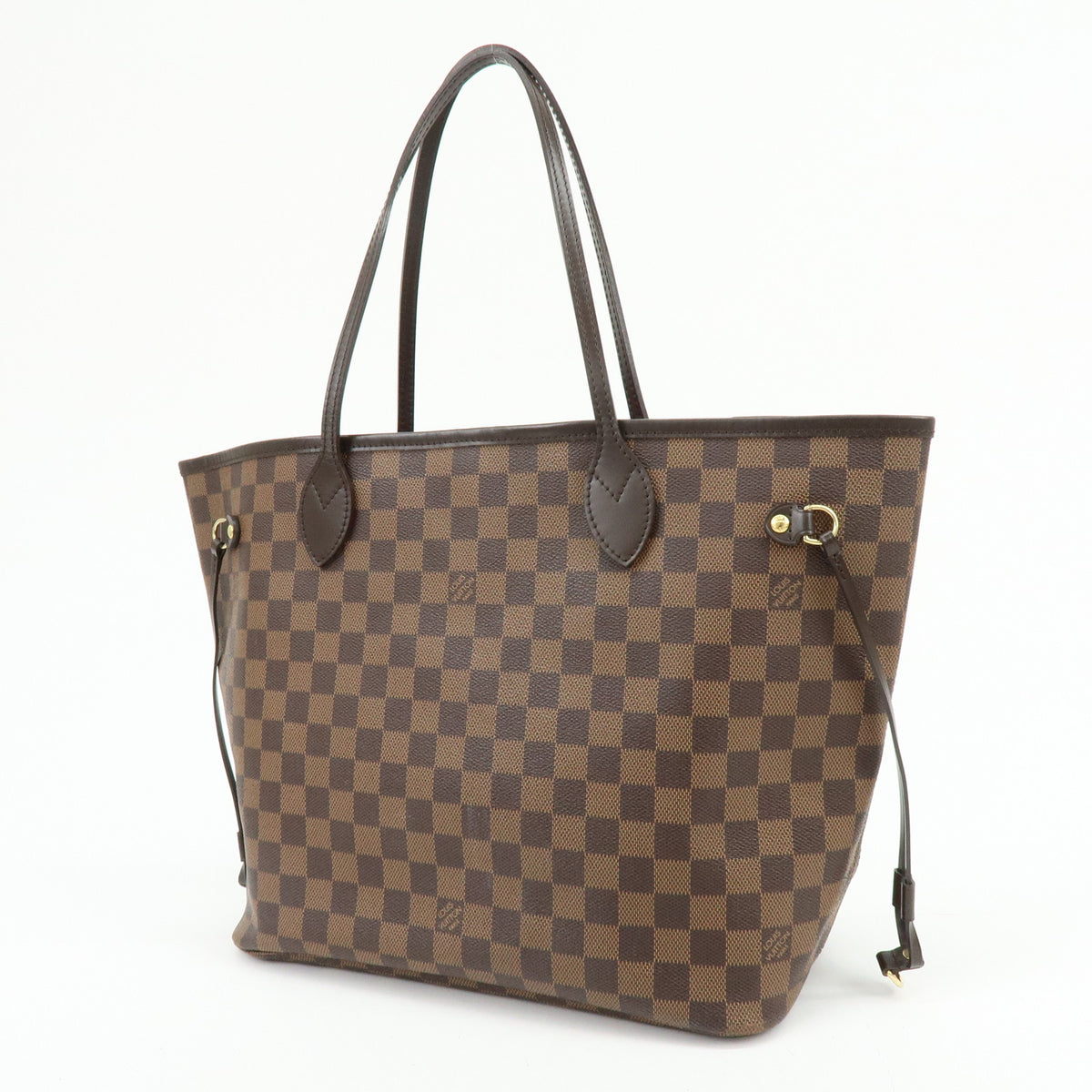Louis Vuitton Damier Ebene Canvas Leather Neverfull MM Tote Bag N51105