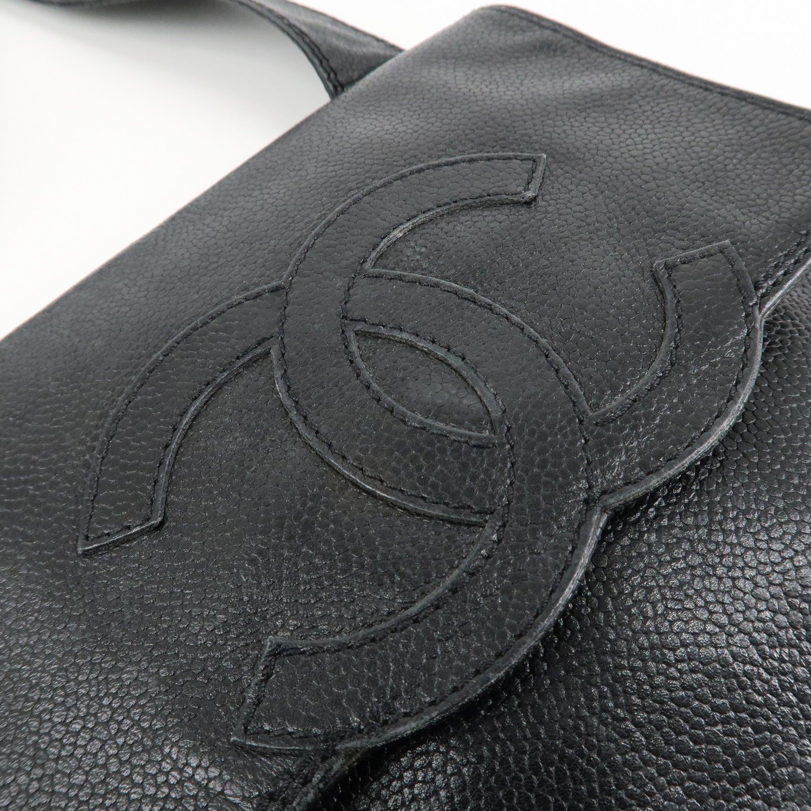 CHANEL COCO Mark Caviarskin Shoulder Bag Crossbody Bag Black Used