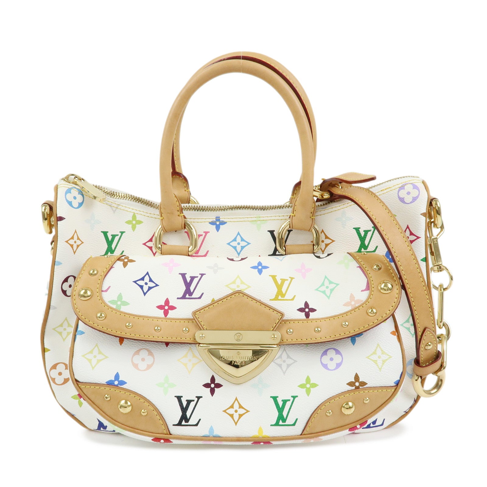 Louis Vuitton Monogram Multicolor Rita Shoulder Hand Bag Blanc M40125