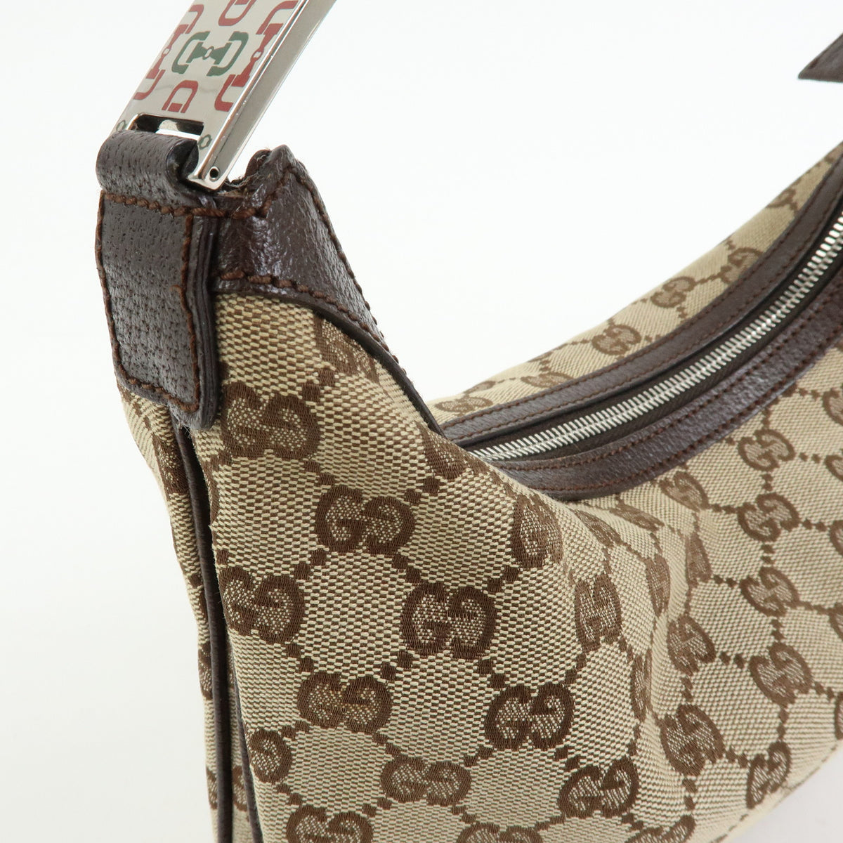 GUCCI Sherry GG Canvas Leather Shoulder Bag Hand Bag Brown 145812