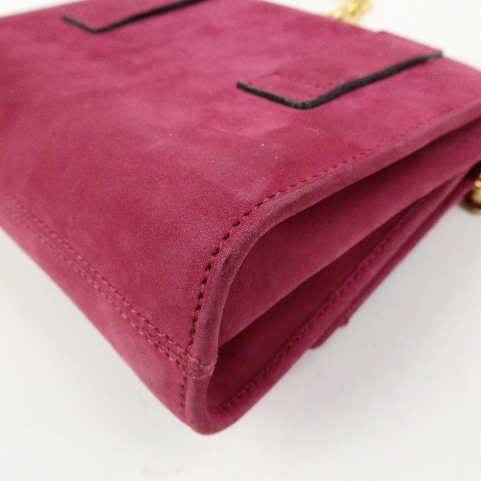 Ferragamo Varra Ribbon Suede 3Way Bag Chain Shoulder Bag Purple