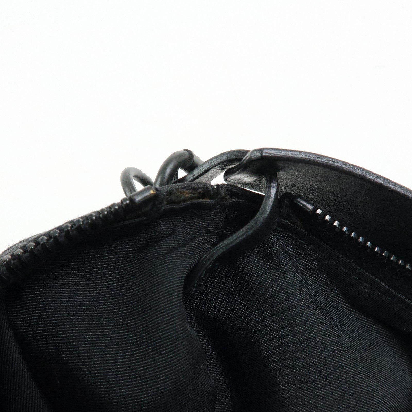 GUCCI GG Canvas Leather Hand Bag Accessory Pouch Black 103399