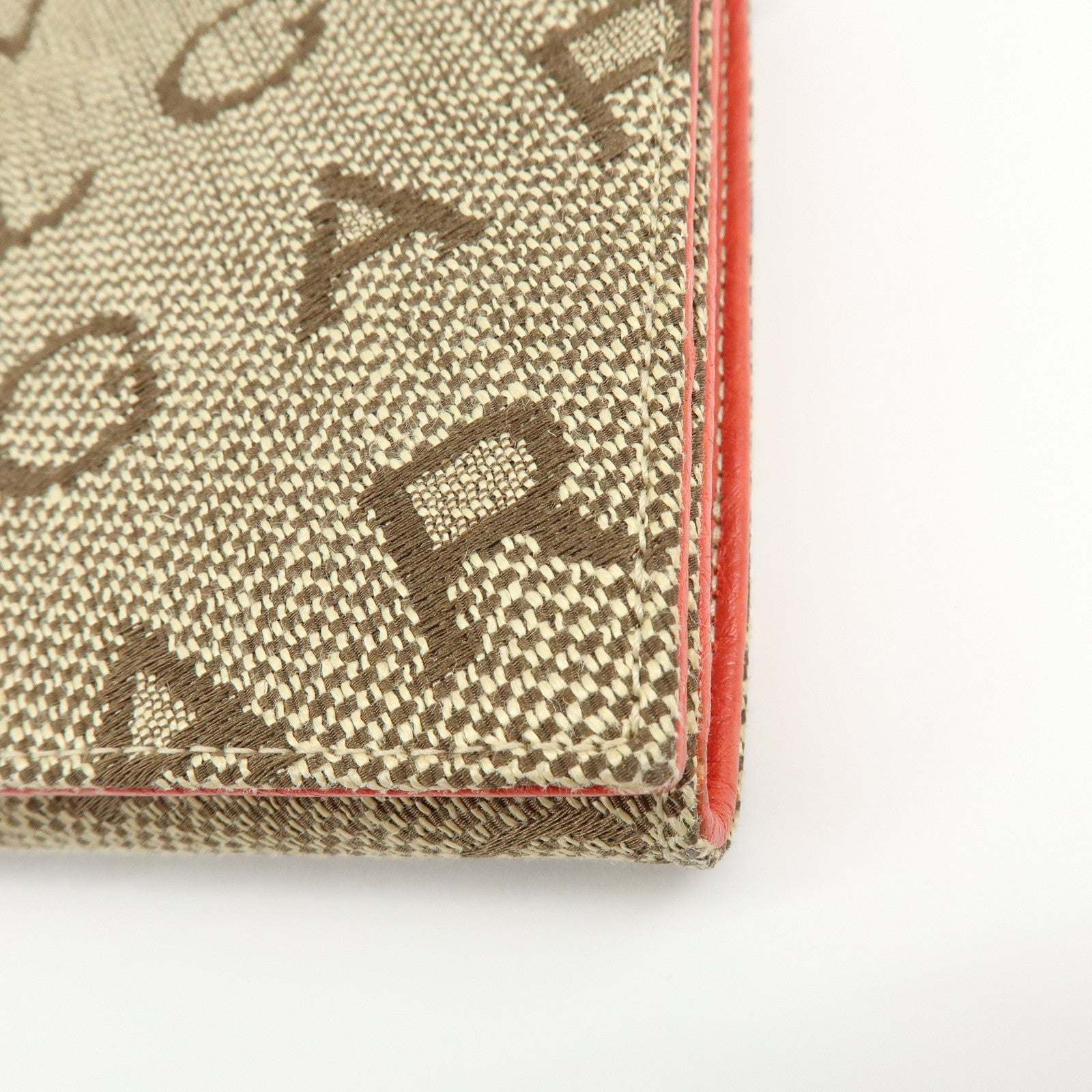 BVLGARI Logomania Jacquard Leather Bi-fold Long Wallet 2Way Bag Beige