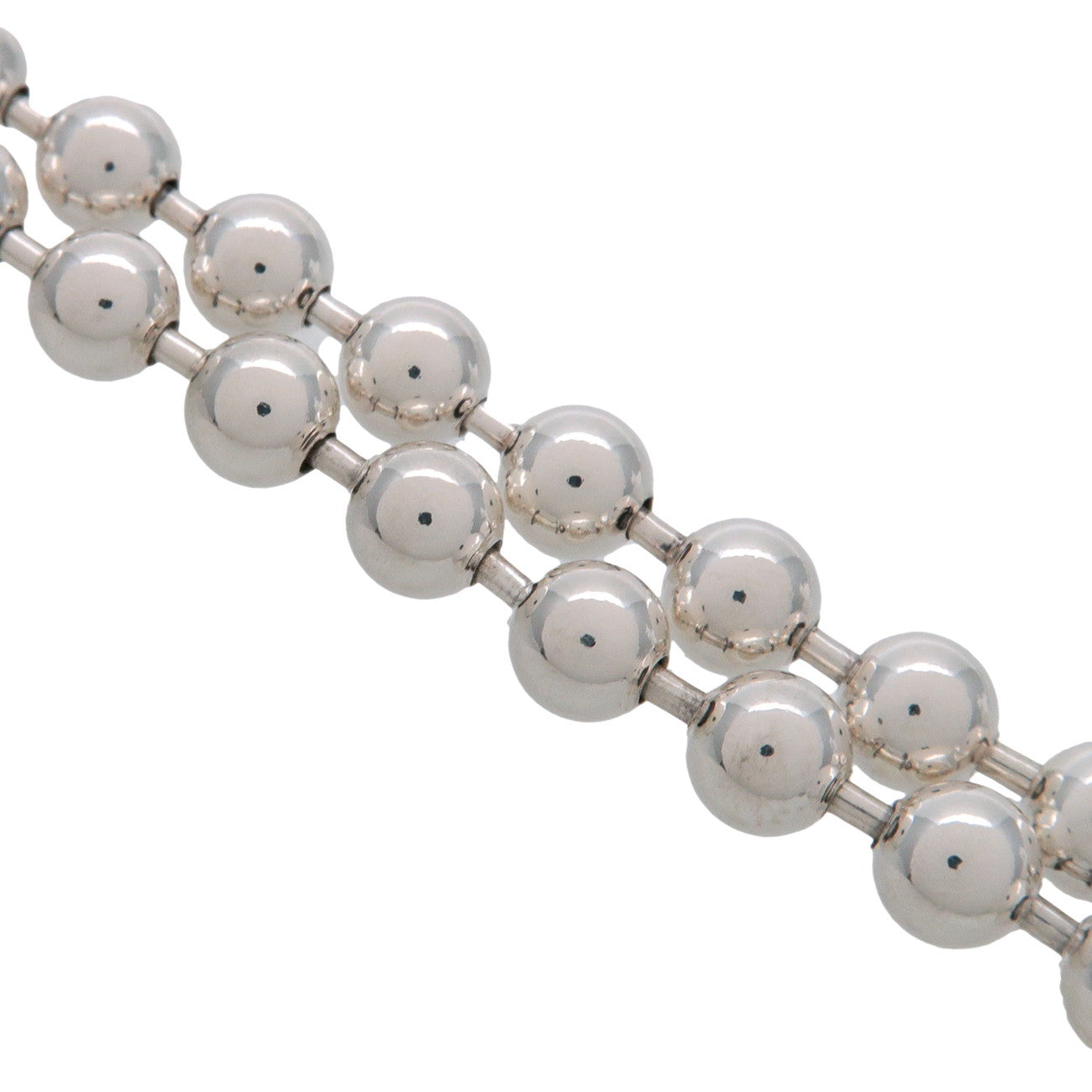 GUCCI Ball Chain Heart Motif SV925 Bracelet 16 Silver