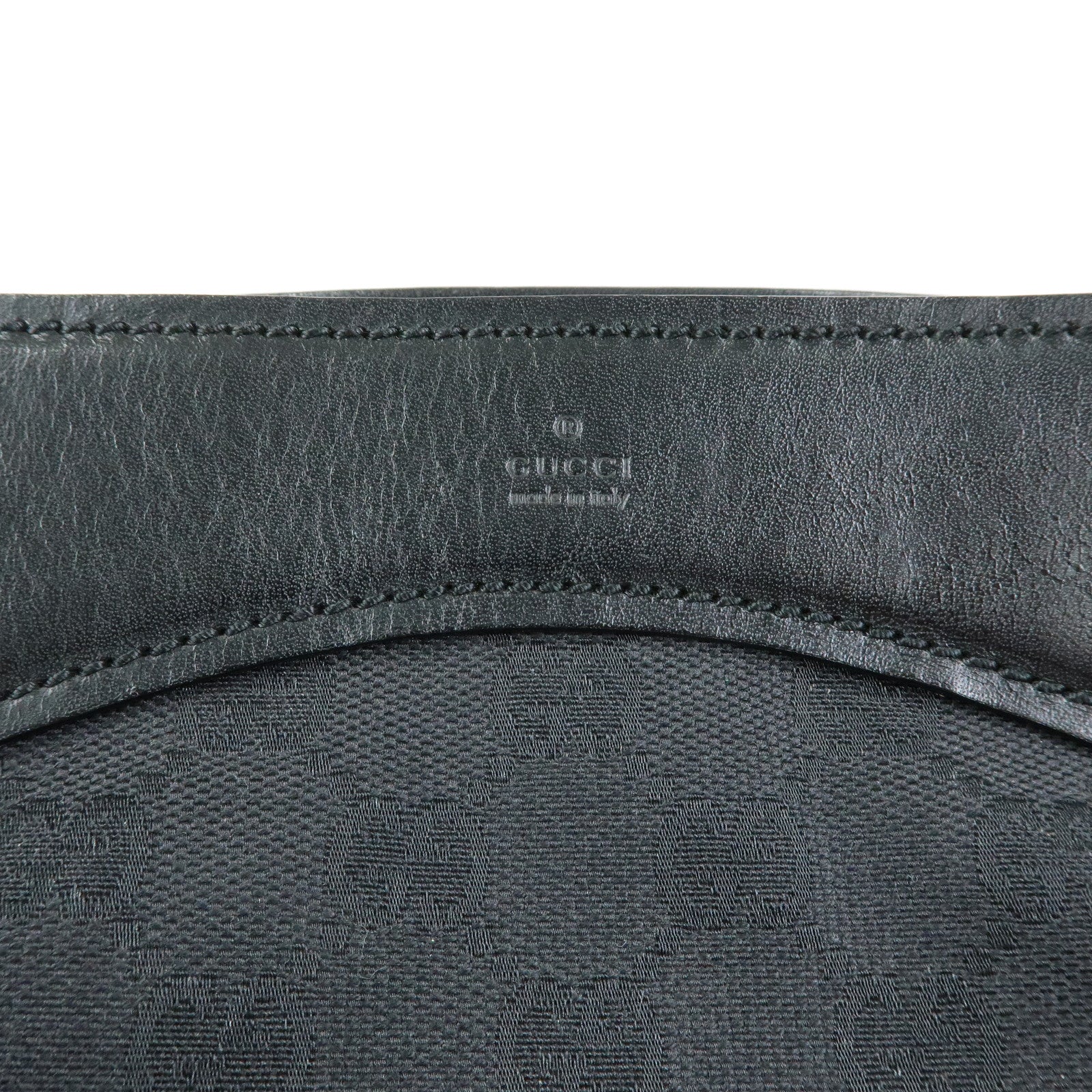 GUCCI GG Canvas Leather Shoulder Bag Tote Bag Black 109141