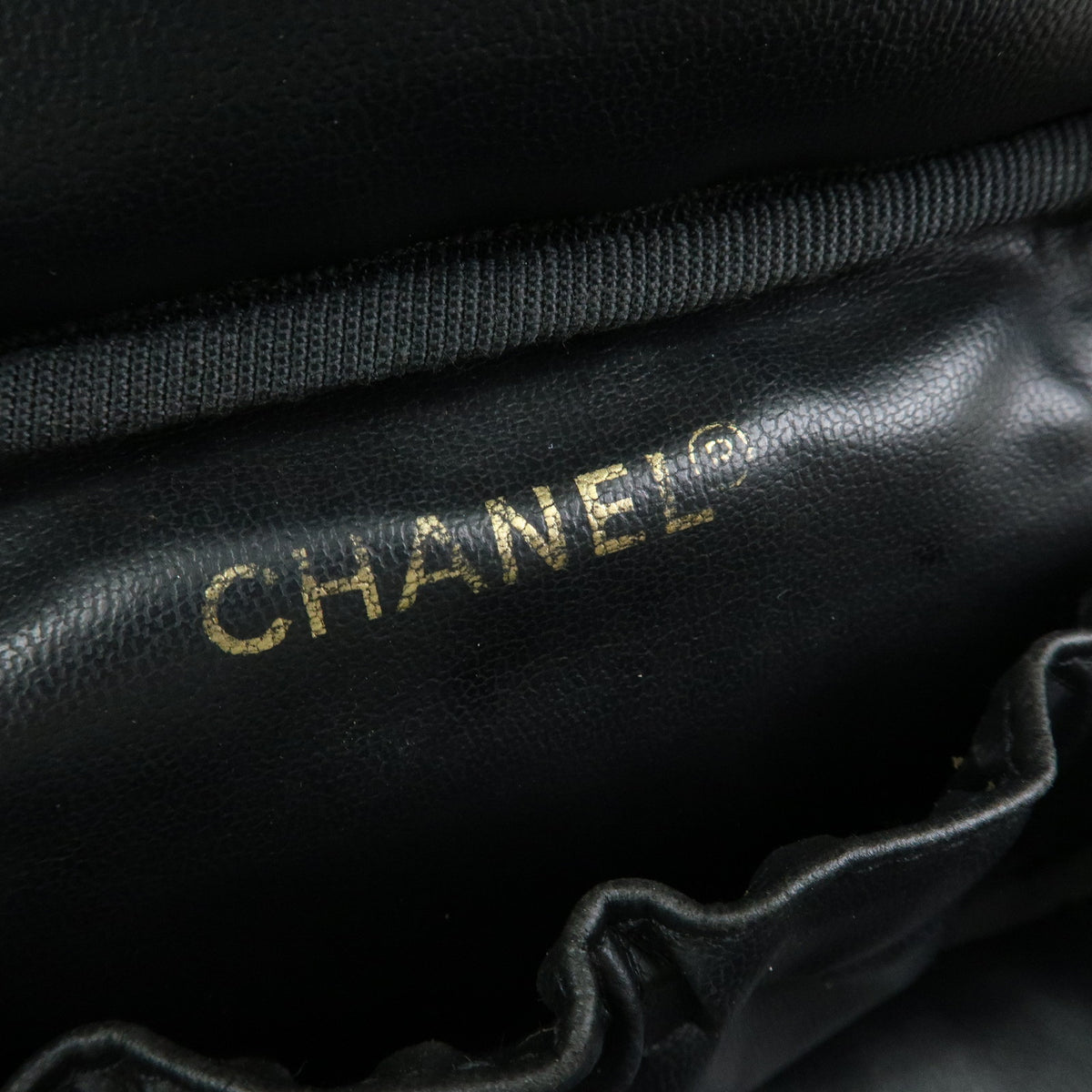 CHANEL Bicolore COCO Mark Calf Leather Vanity Bag Black A01618