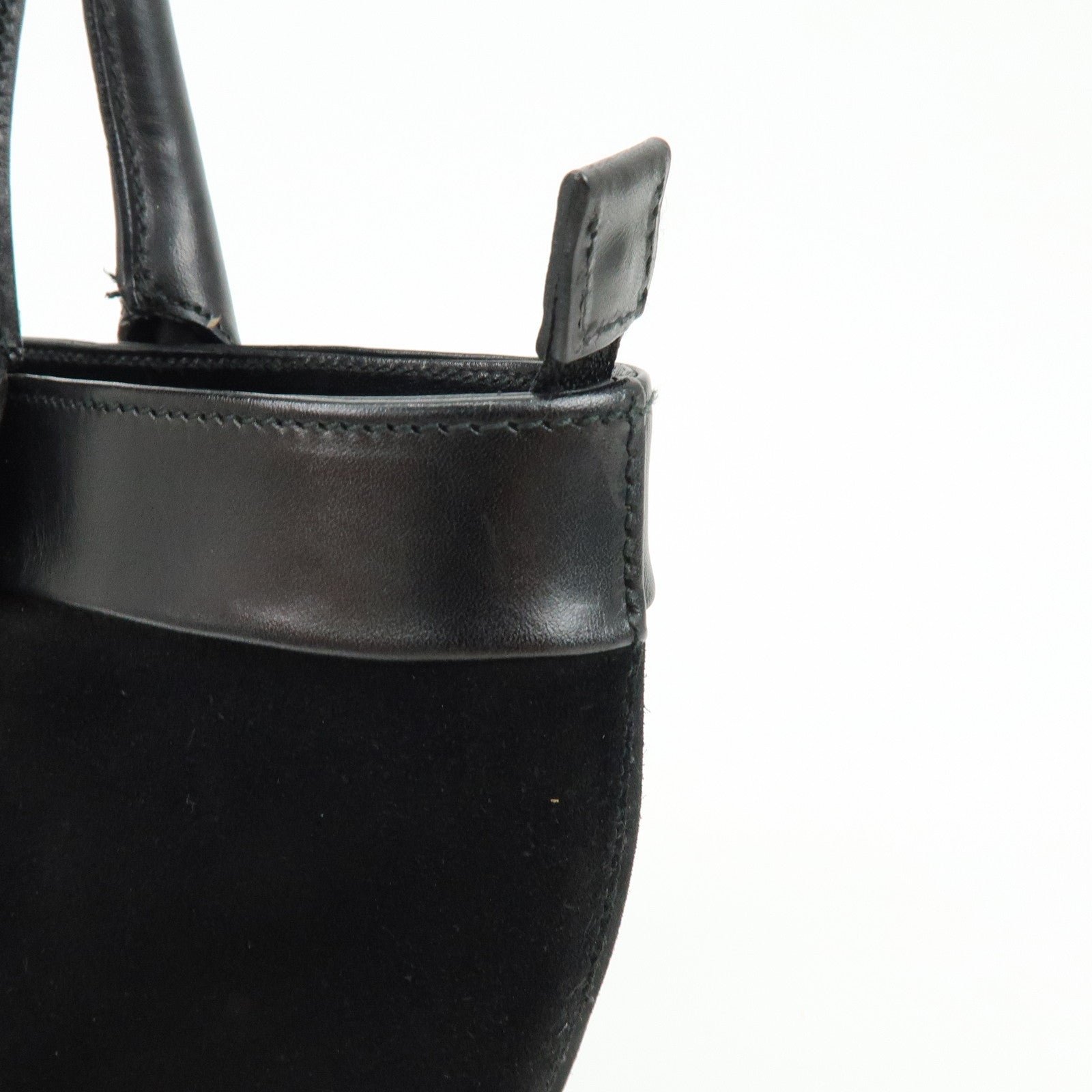 GUCCI Sherry Suede Leather Shoulder Bag Tote Bag Black 33890