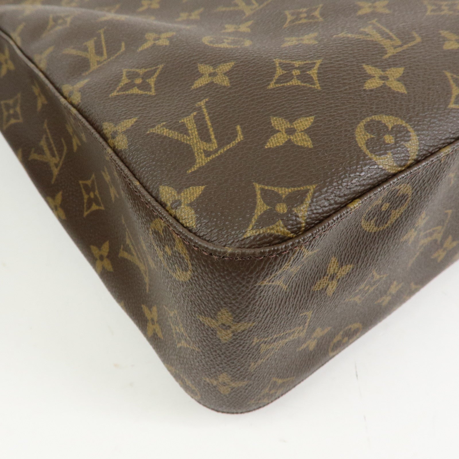 Louis Vuitton Monogram Looping GM Canvas Shoulder Bag Brown M51145