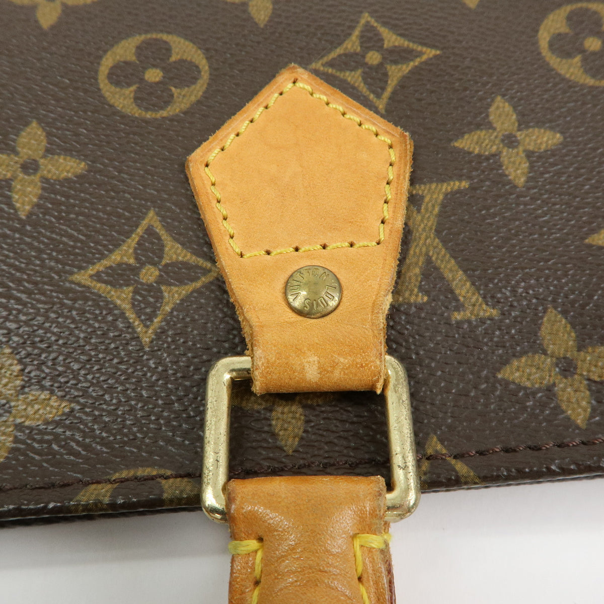 Louis Vuitton Monogram Sac Plat Tote Bag Hand Bag Brown M51140