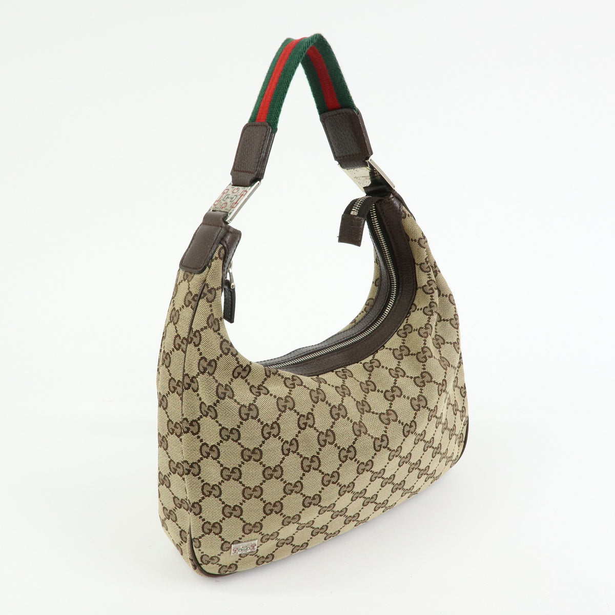 GUCCI Sherry GG Canvas Leather Shoulder Bag Beige Brown 145757