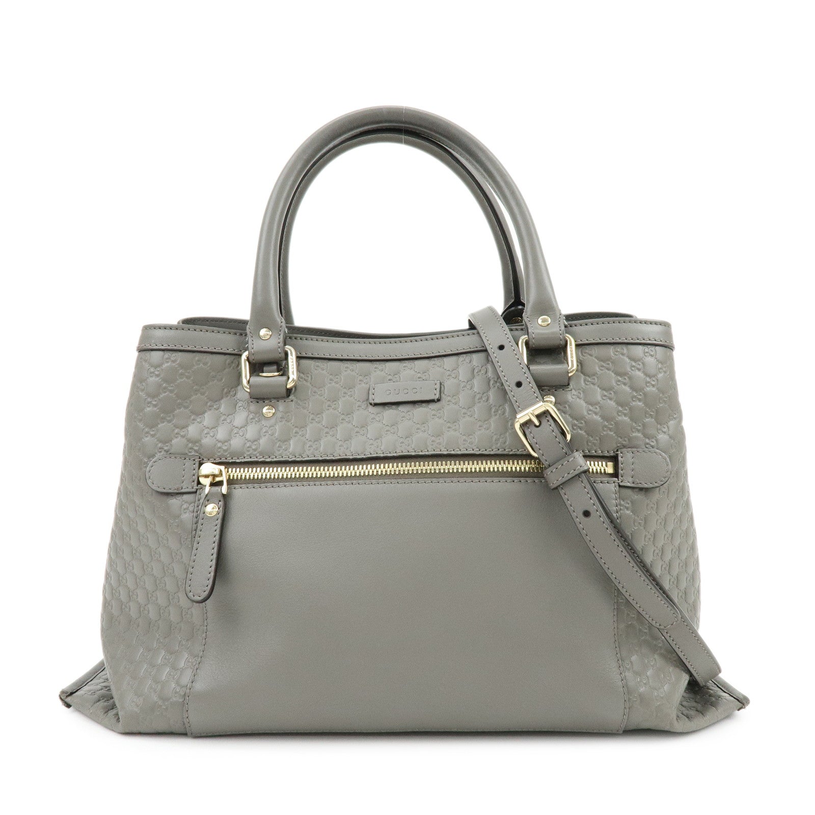 GUCCI Microguccissima Leather 2Way Bag Shoulder Bag Gray 510291