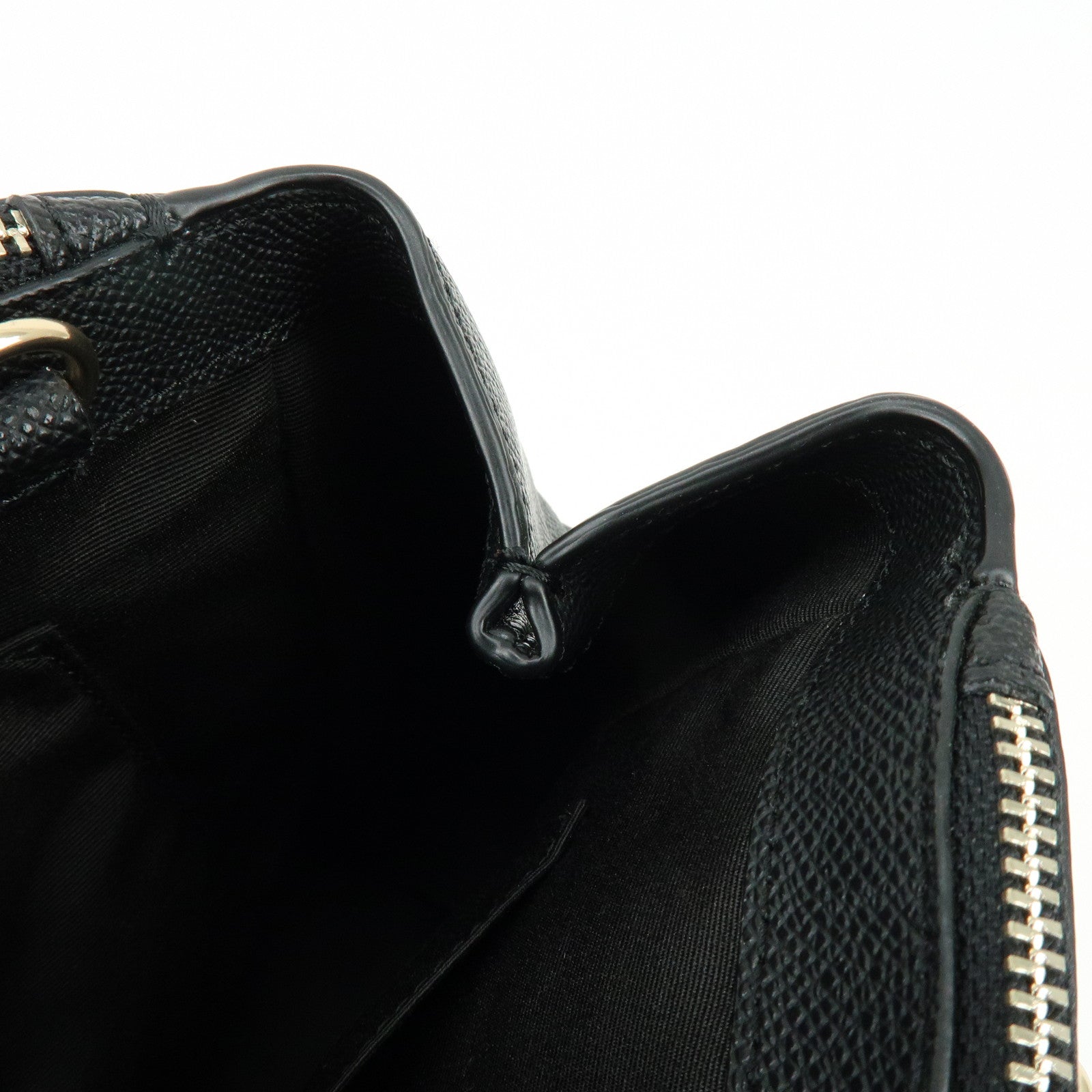 COACH Logo Leather 2Way Shoulder Bag Hand Bag Black