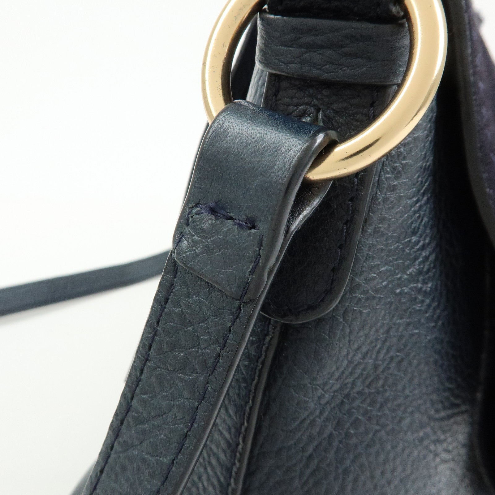 Chloe See by Chloe Joan Leather Suede 2Way Shoulder Bag Dark Navy