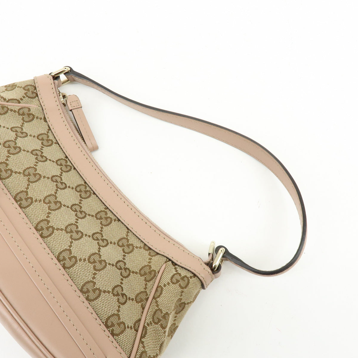 GUCCI Mayfair GG Canvas Leather Hand Bag Shoulder Bag Beige Pink 569893