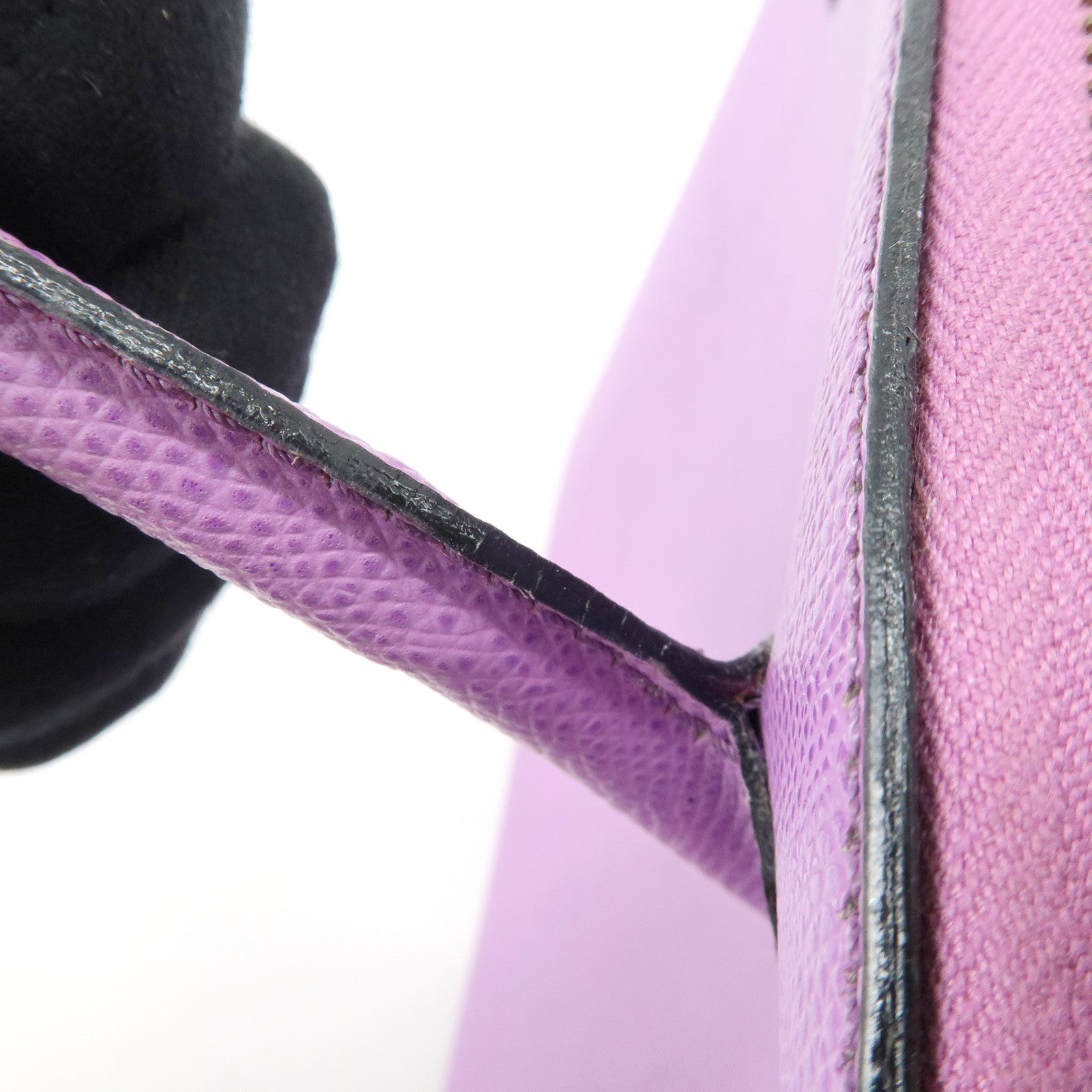 CELINE Leather 2Way Bag Shoulder Hand Bag Purple