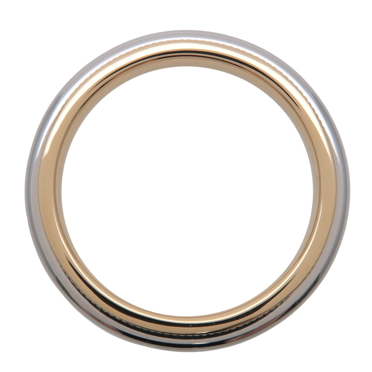 TiTiffany & Co Milgrain Band Ring PT950 K18 750YG US4 EU47