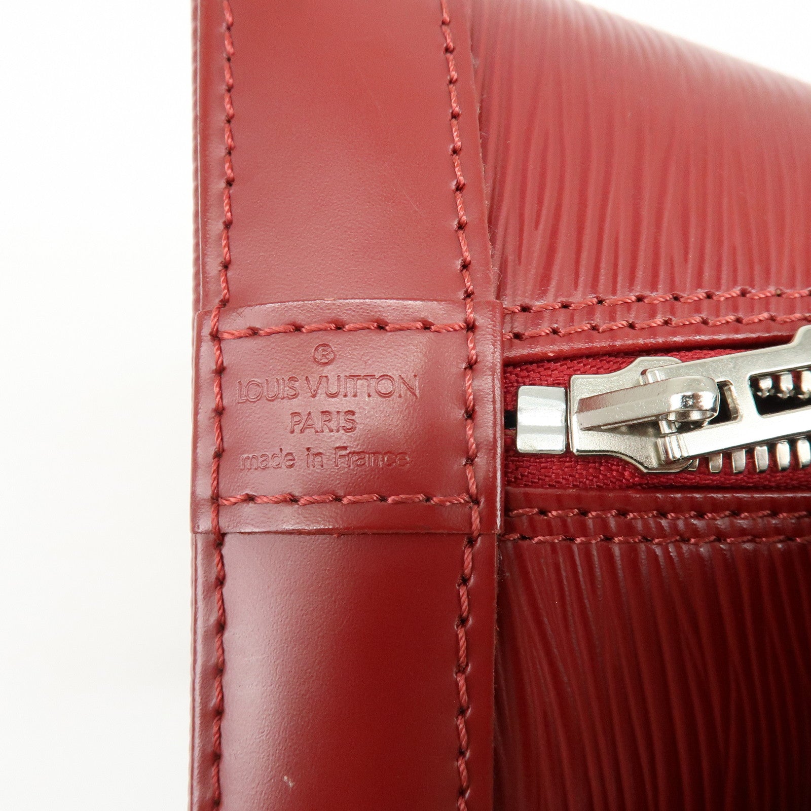 Louis Vuitton Epi Alma PM Leather Hand Bag Carmine Red M4058E
