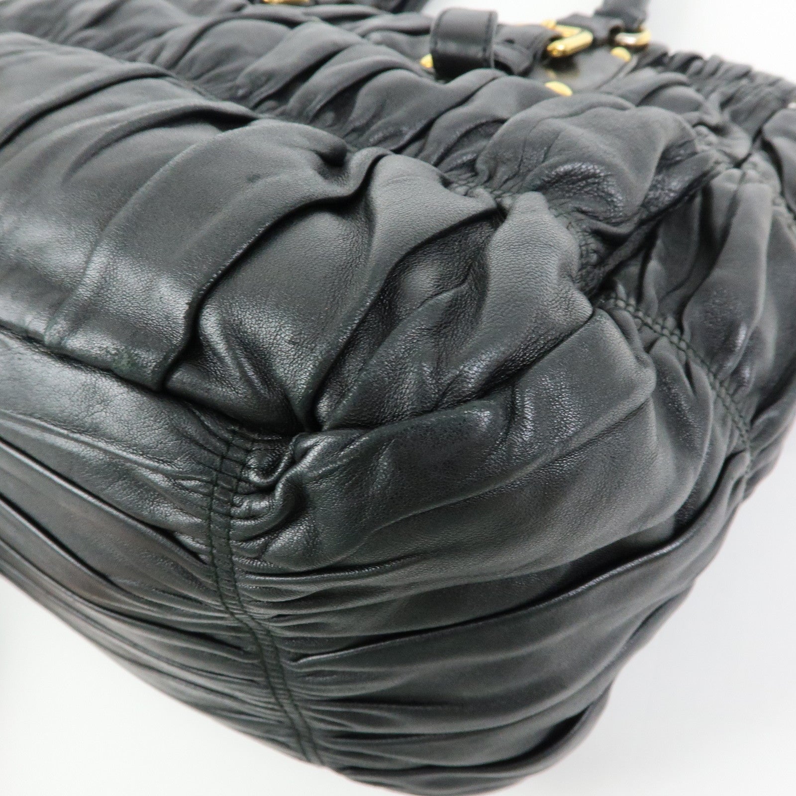 PRADA Logo Nappa Leather 2Way Bag Hand Bag Shoulder Bag Black