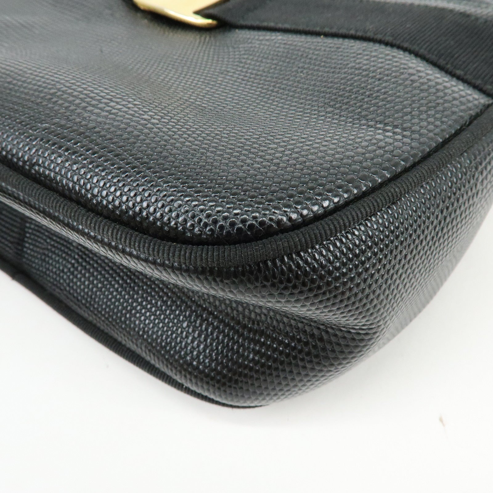 Ferragamo Vara Embossed Leather Shoulder Crossbody Bag Black