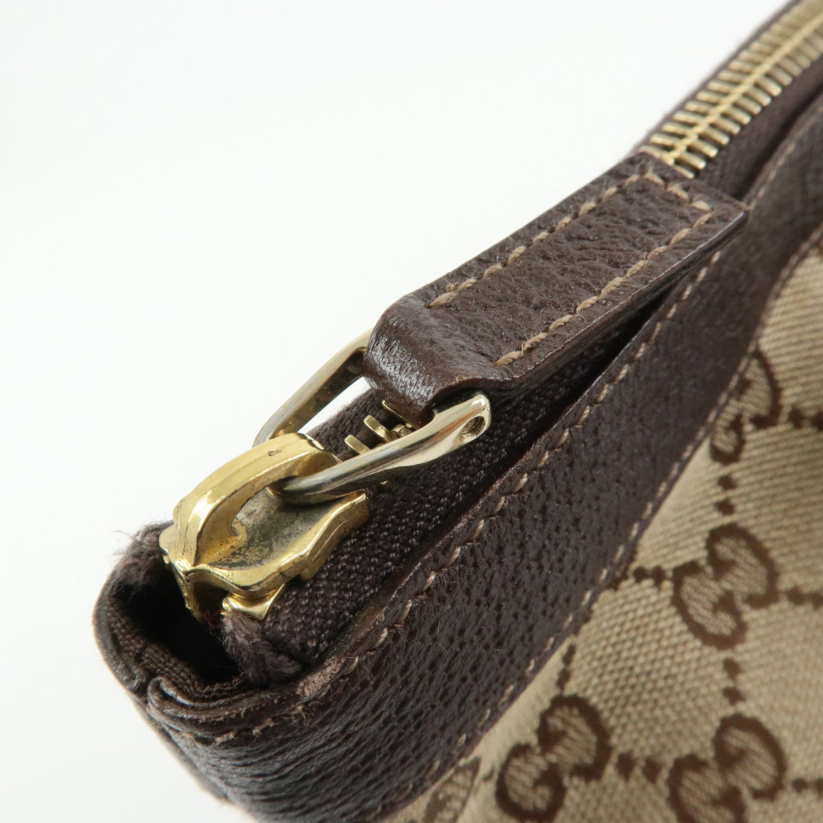 GUCCI Abbey GG Canvas Leather Tote Bag Hand Bag Beige Brown 141470